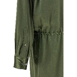 Bicolor Silk Midi Dress