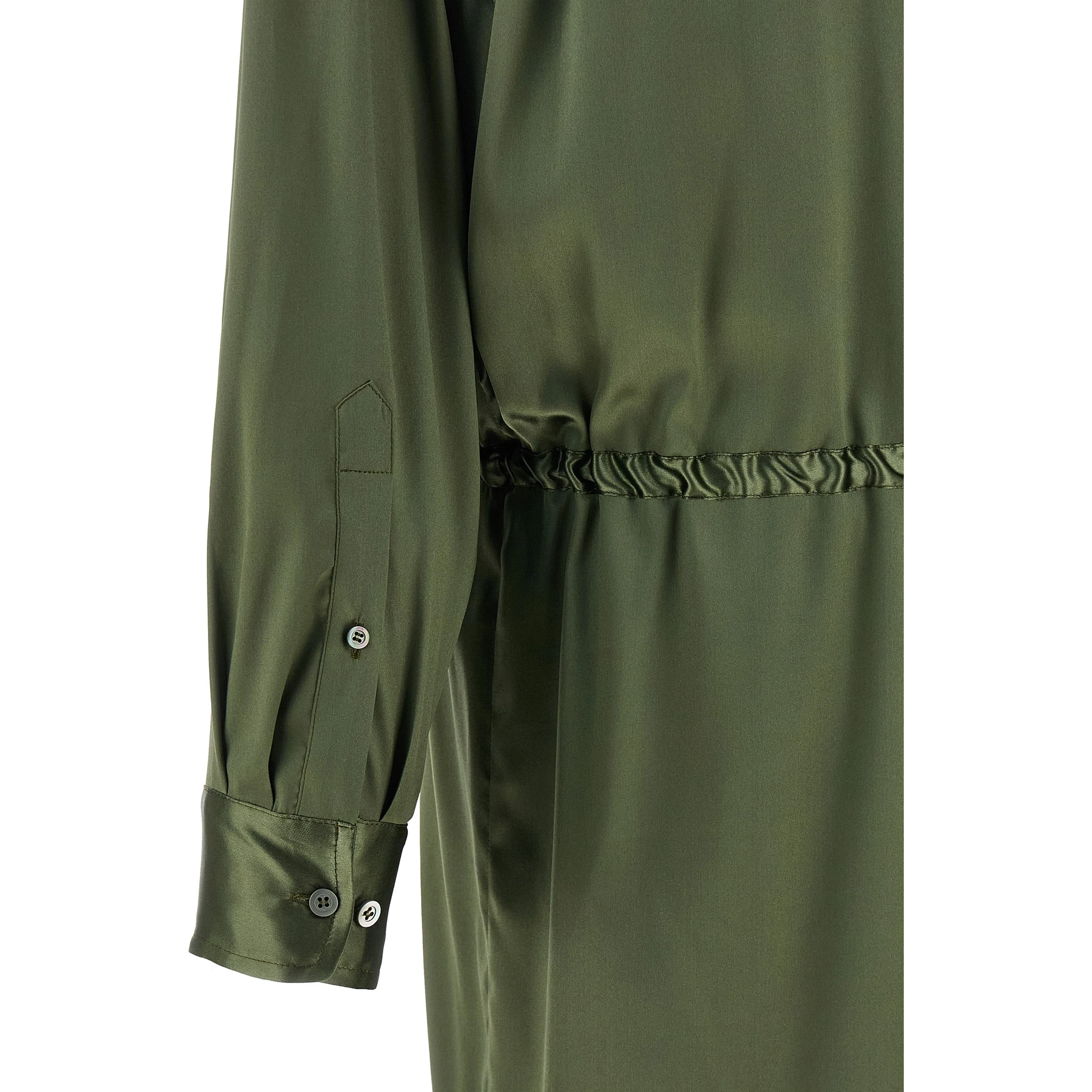 Bicolor Silk Midi Dress