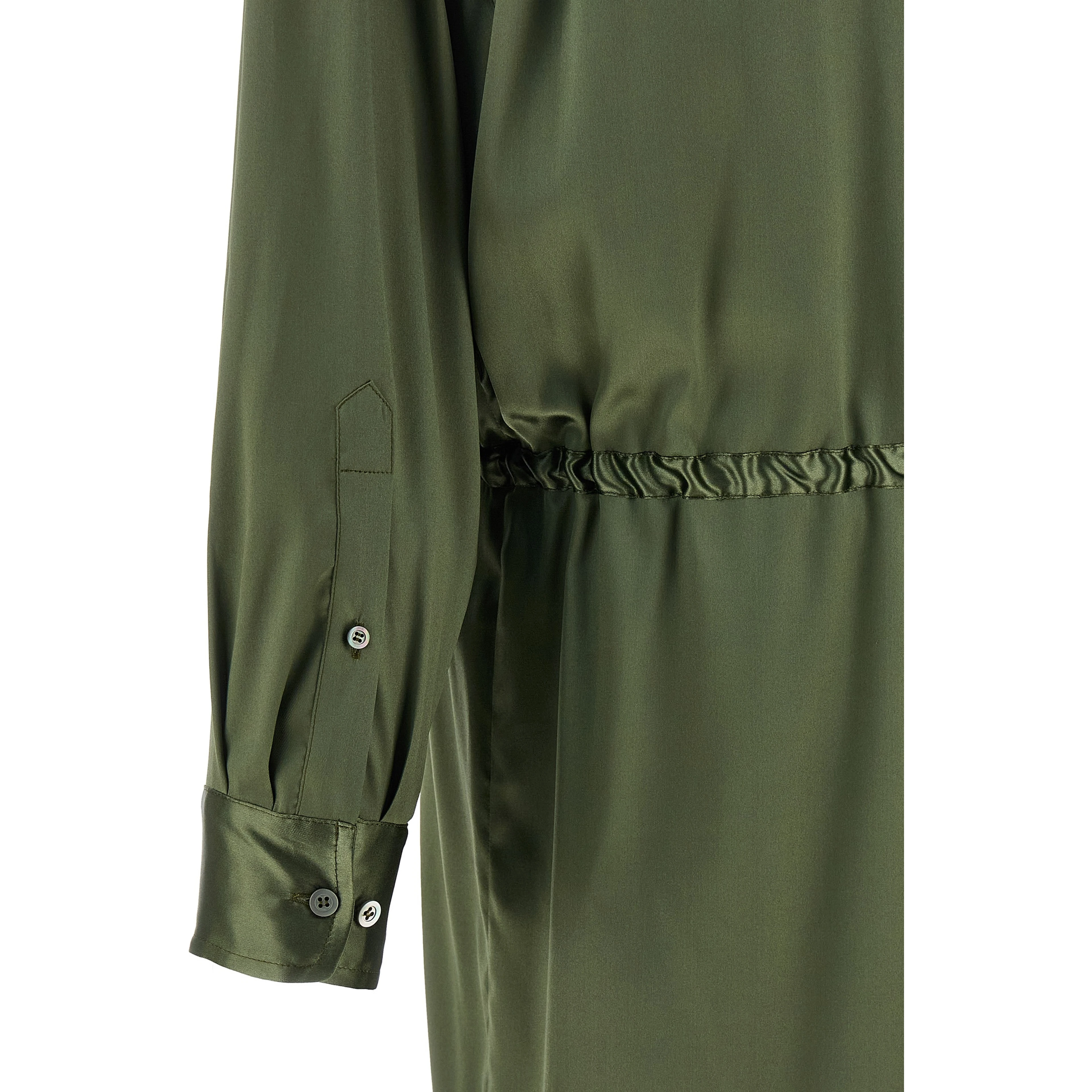 Bicolor Silk Midi Dress