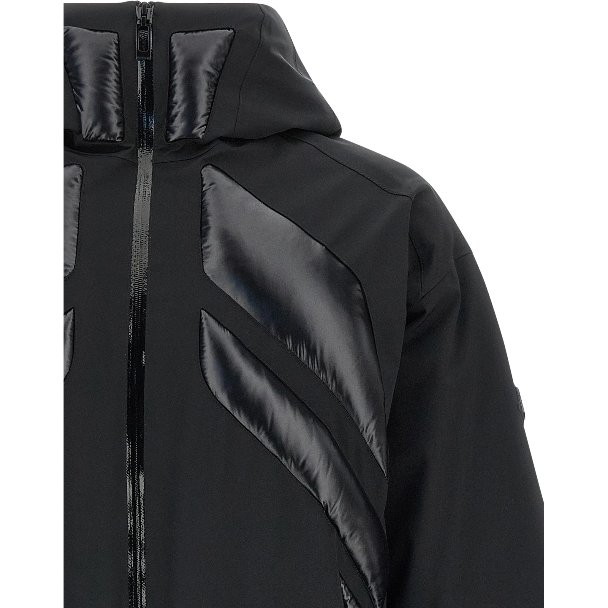 Black Polyamide Full-Length Jacket