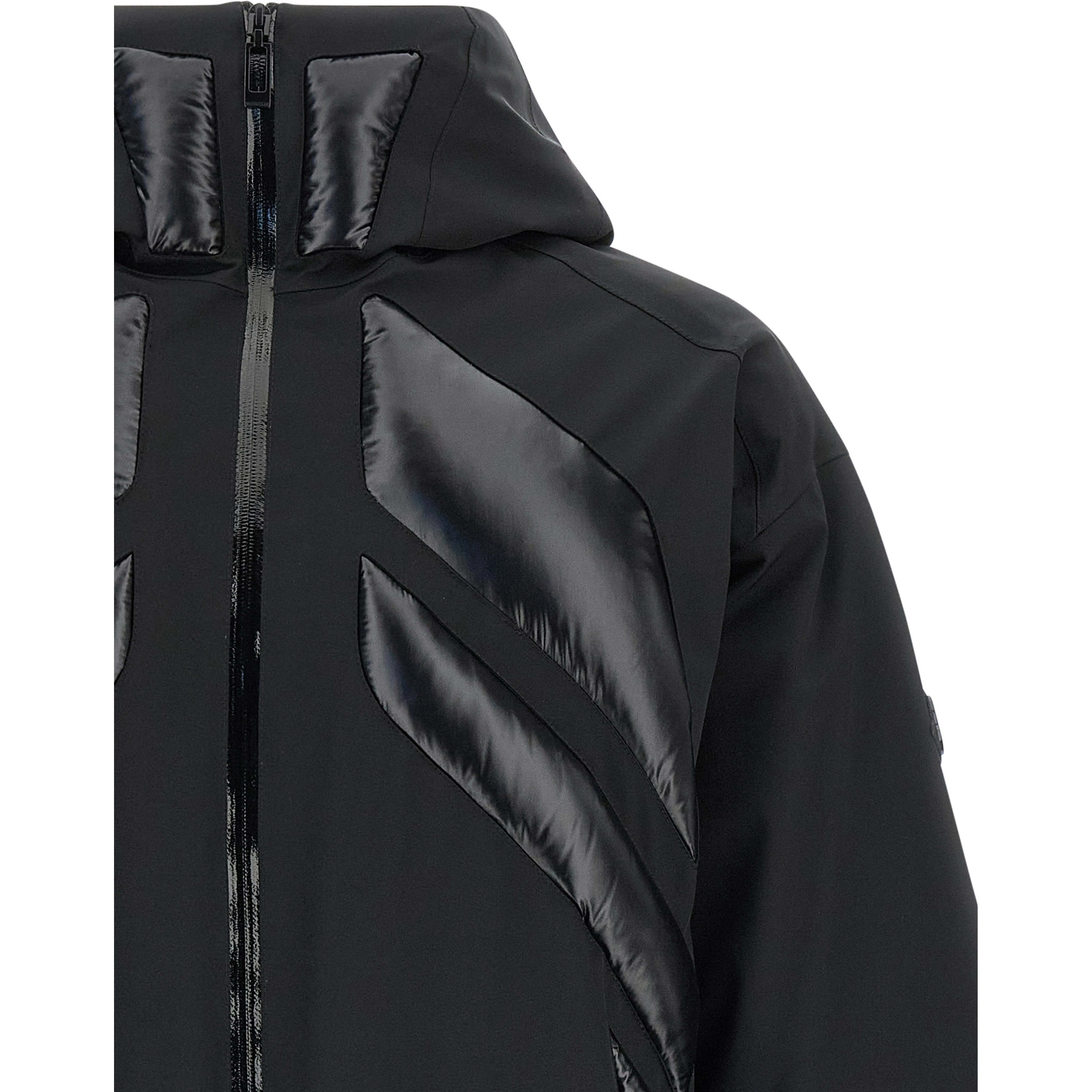 Black Polyamide Full-Length Jacket