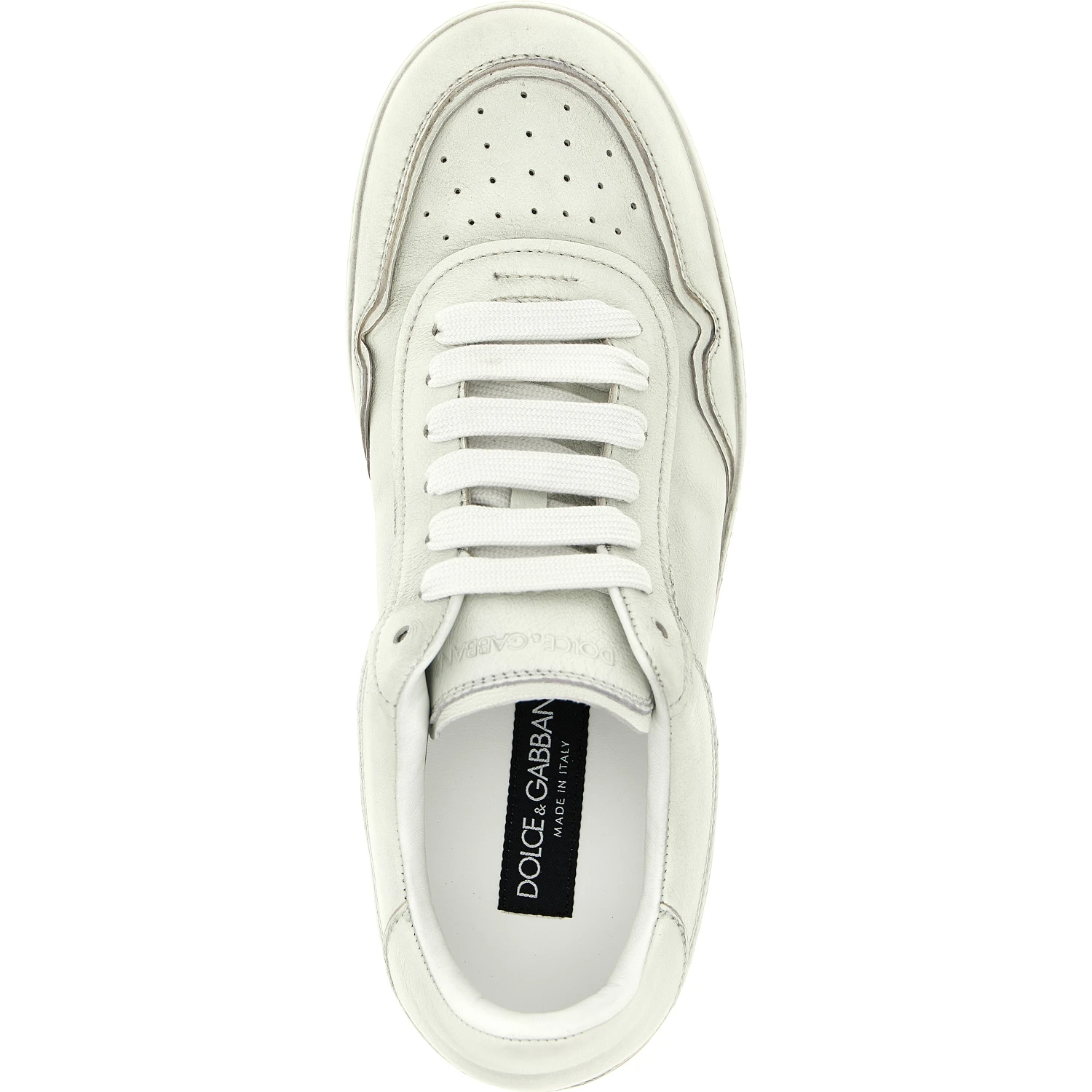 White Lamb Leather Low Top Sneakers
