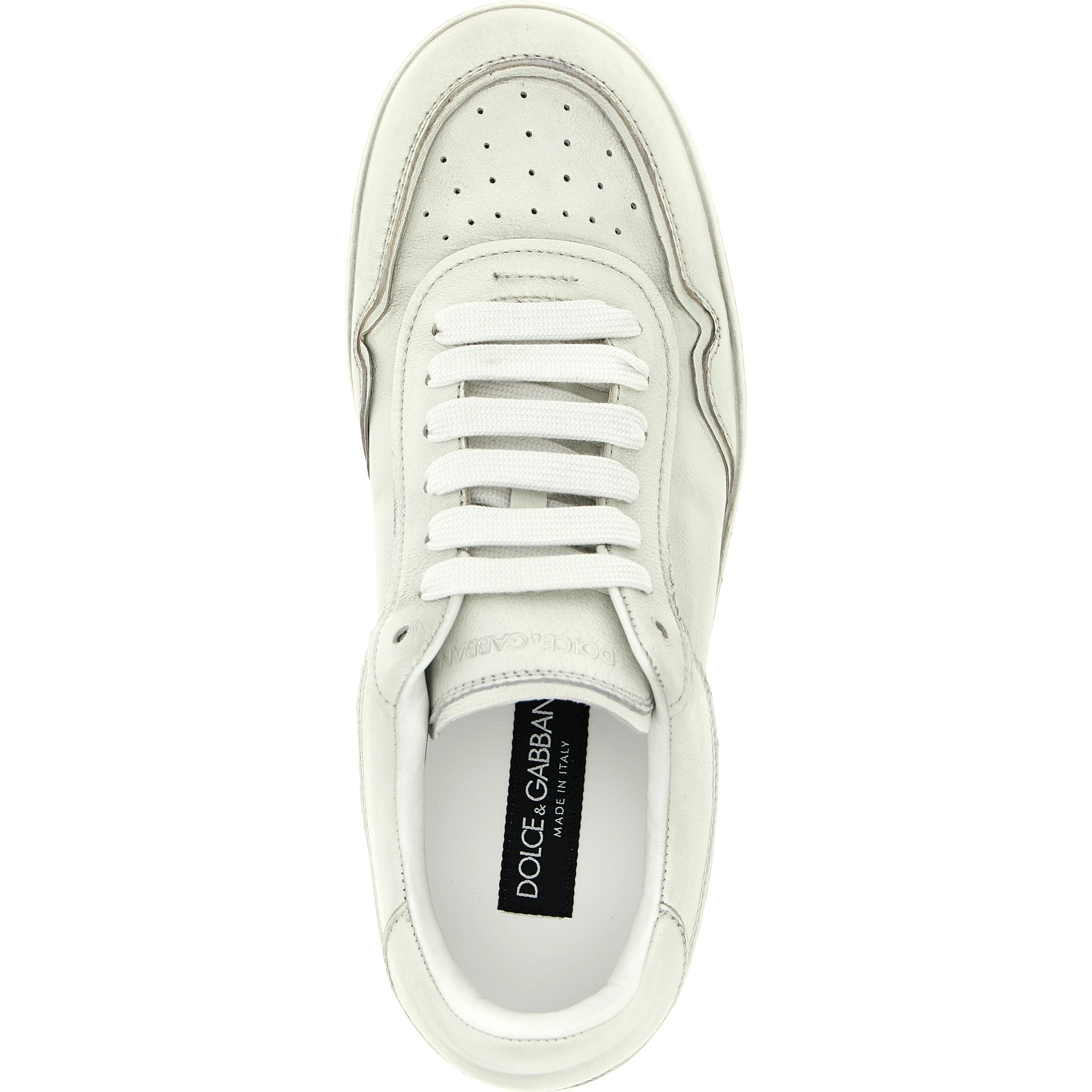 White Lamb Leather Low Top Sneakers