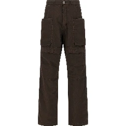 Brown Cotton Cargo Pants