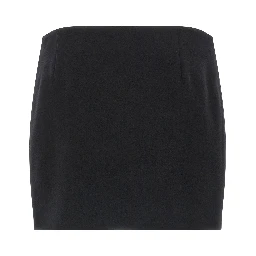 Black Virgin Wool Long Skirt