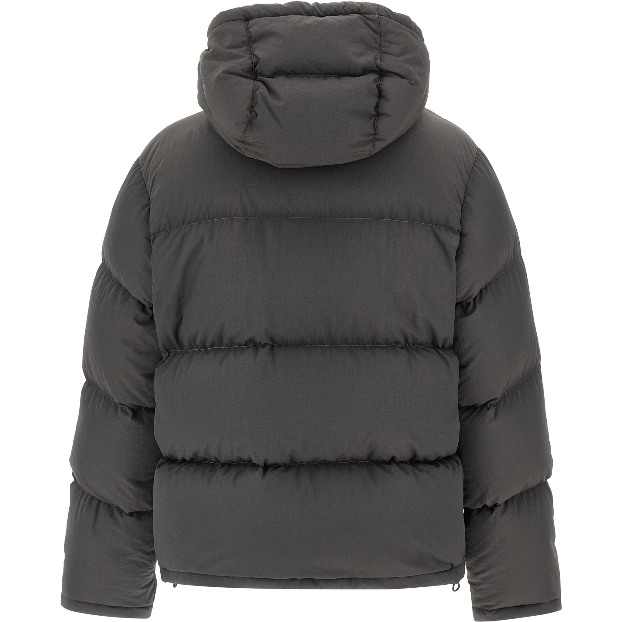 Gray Polyamide Full-Length Jacket