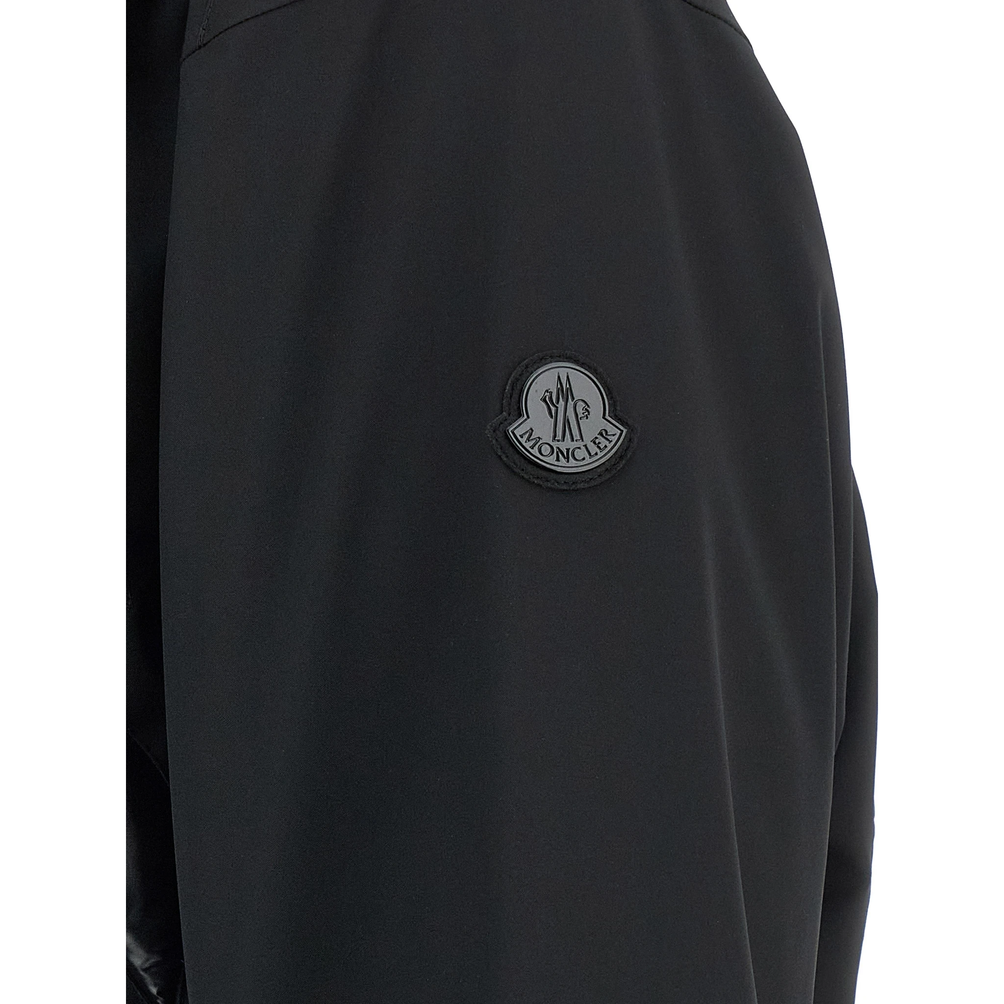 Black Polyamide Full-Length Jacket