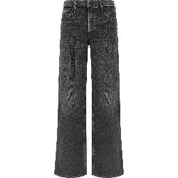 Black Cotton Straight-Leg Jeans