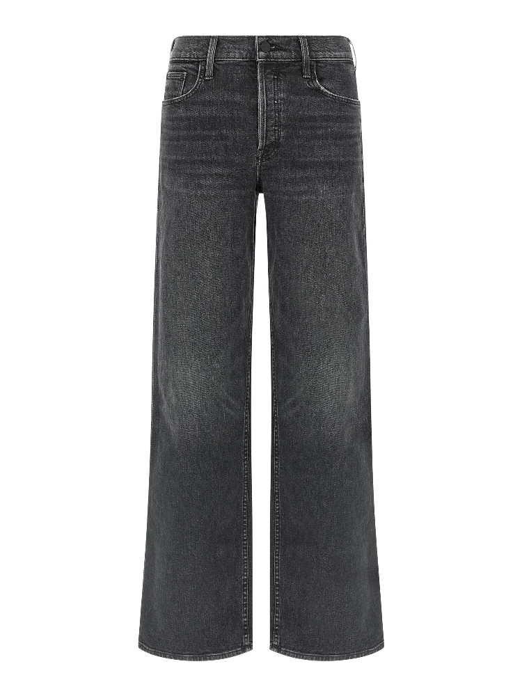 Black Cotton Straight-Leg Jeans