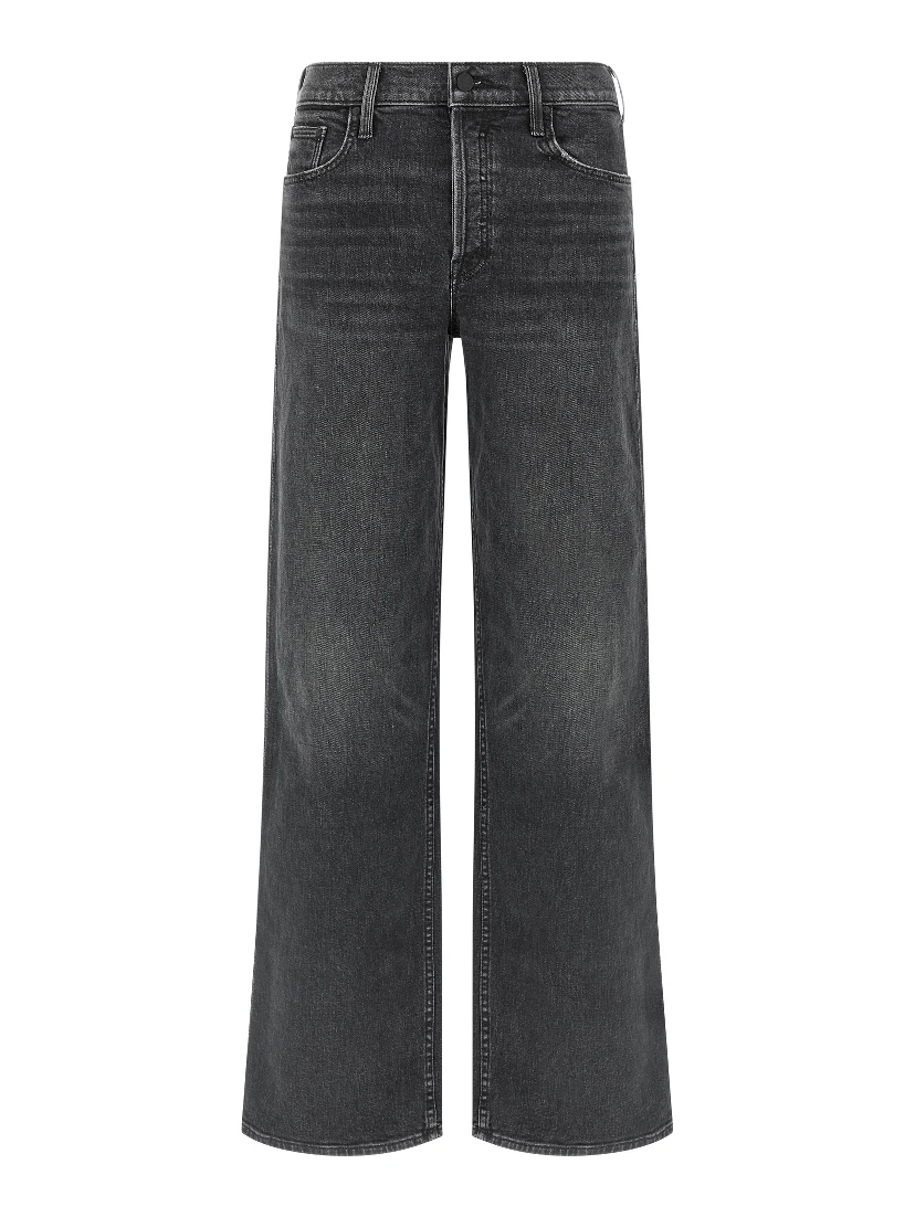 Black Cotton Straight-Leg Jeans