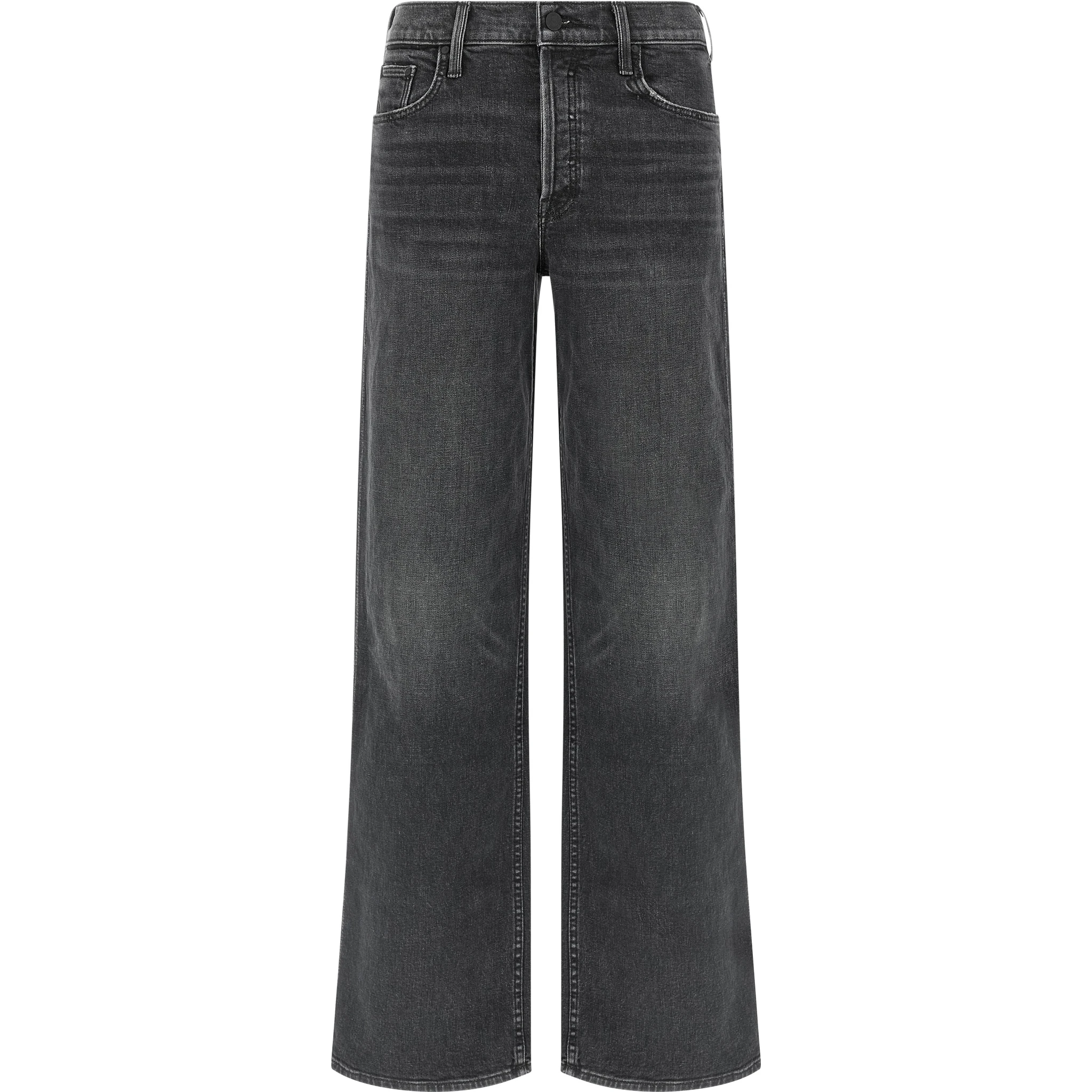 Black Cotton Straight-Leg Jeans