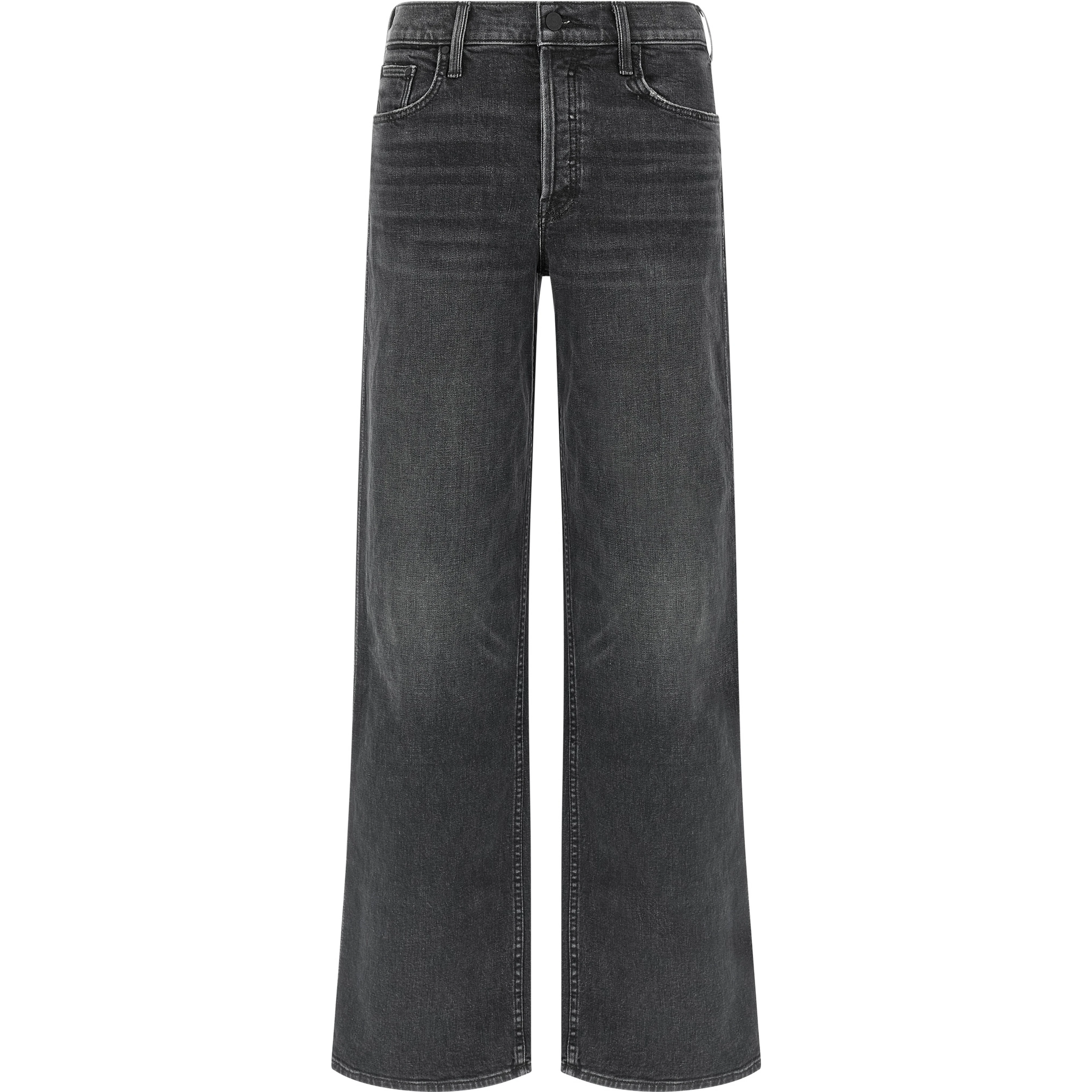 Black Cotton Straight-Leg Jeans