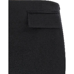 Black Virgin Wool Long Skirt