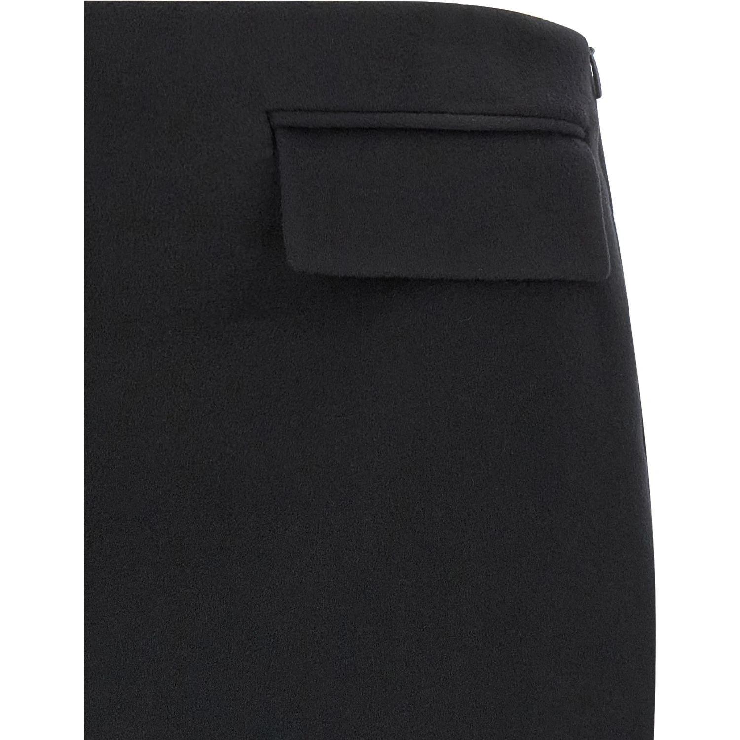 Black Virgin Wool Long Skirt
