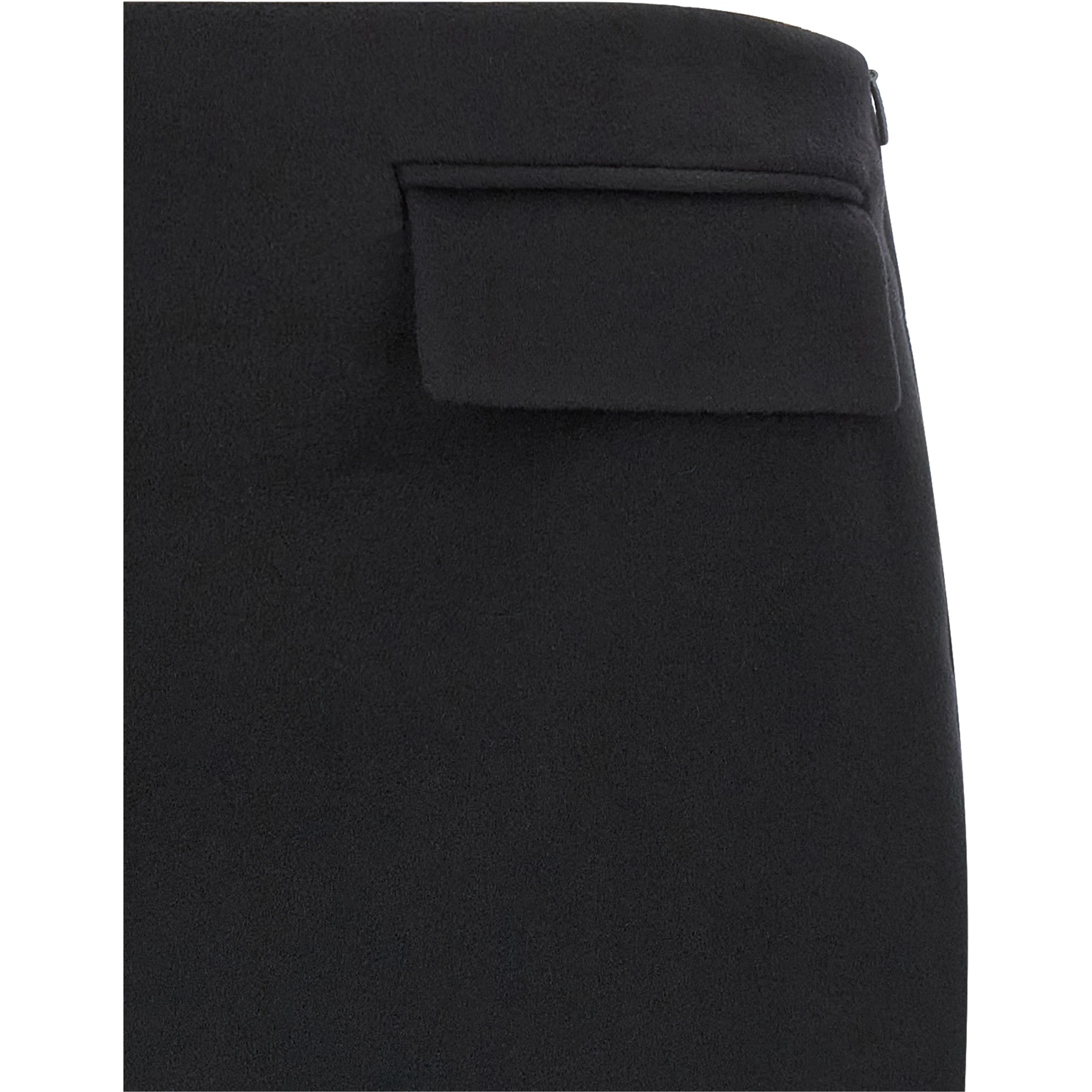 Black Virgin Wool Long Skirt