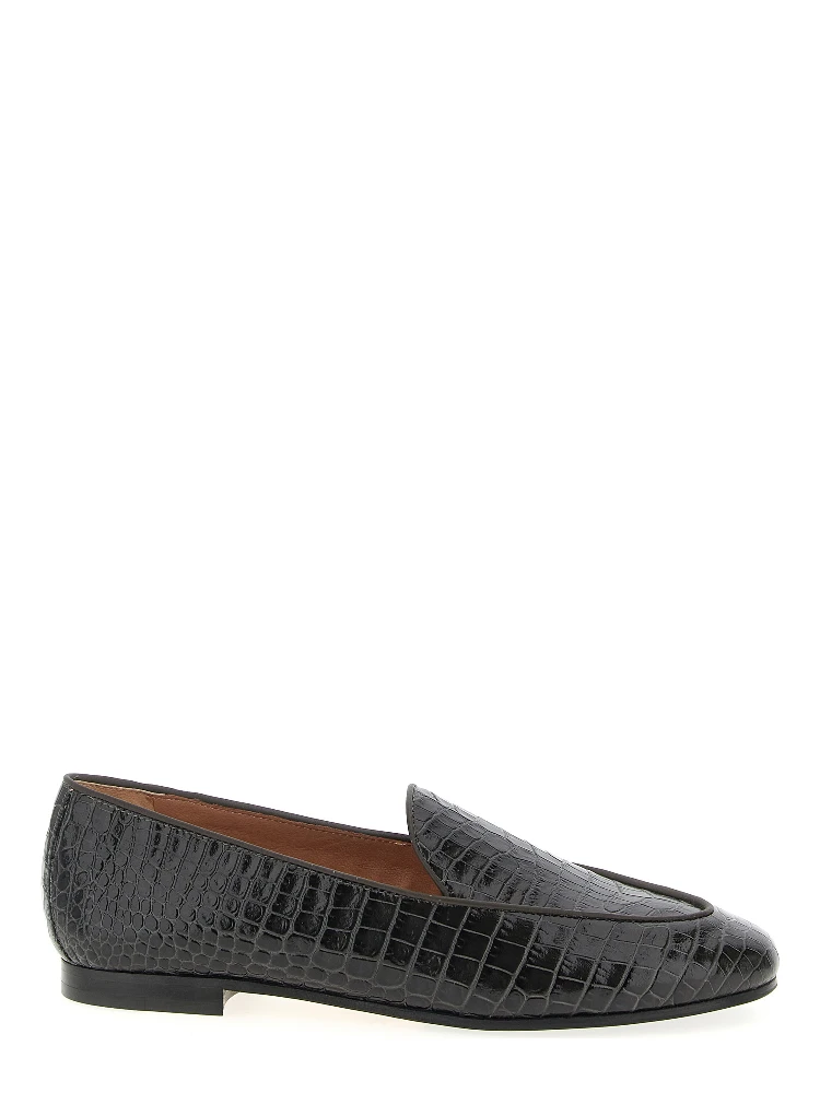 Black Calfskin Slip-On Loafers