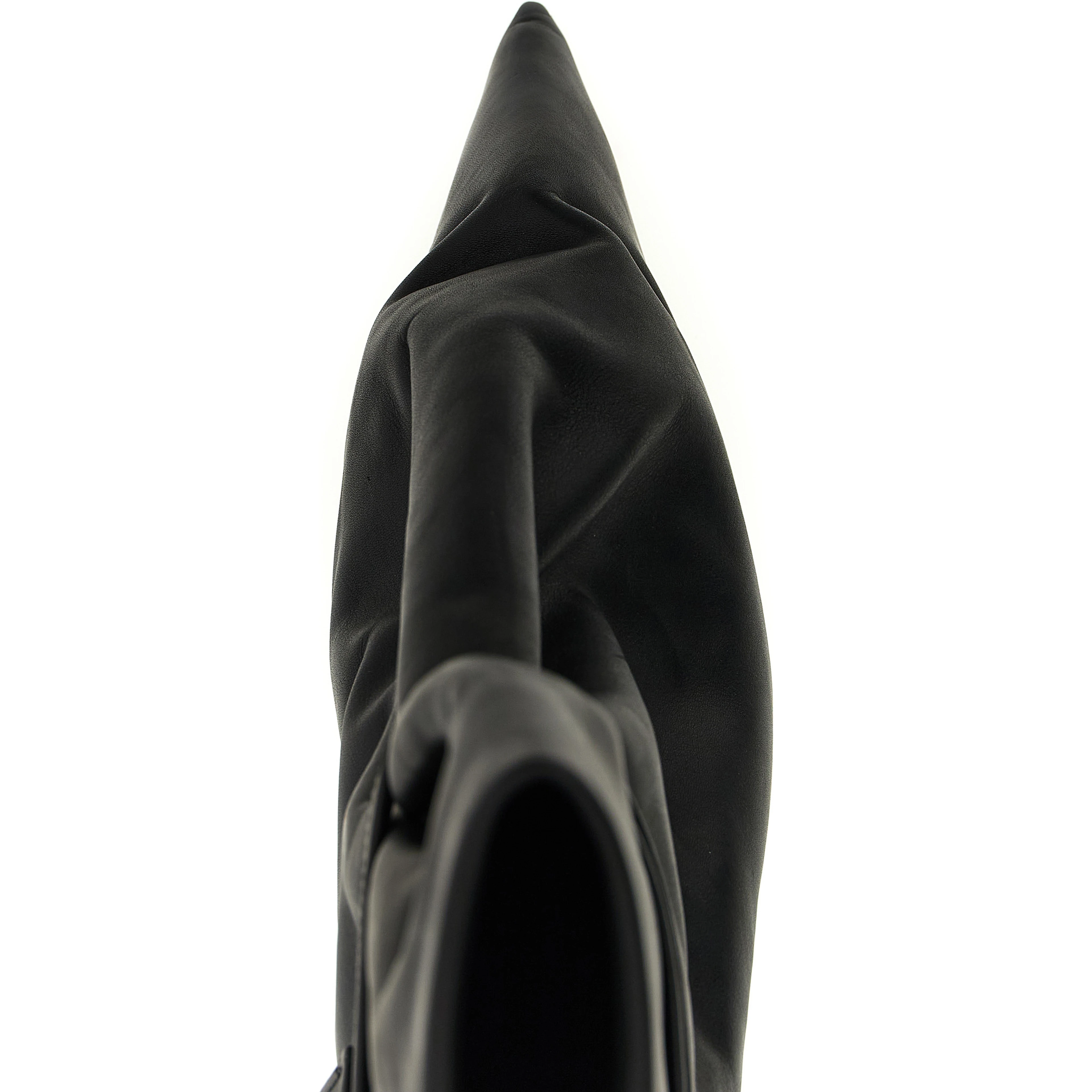 Black Cowhide Ankle Boots