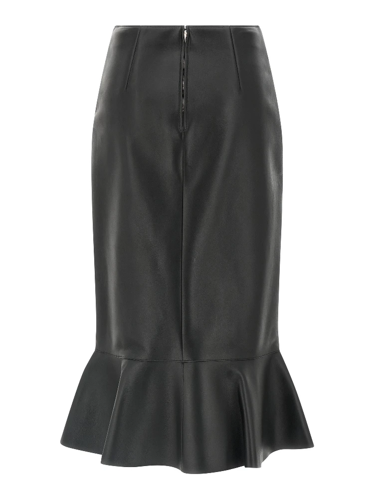 Black Lamb Leather Midi Skirt alternative