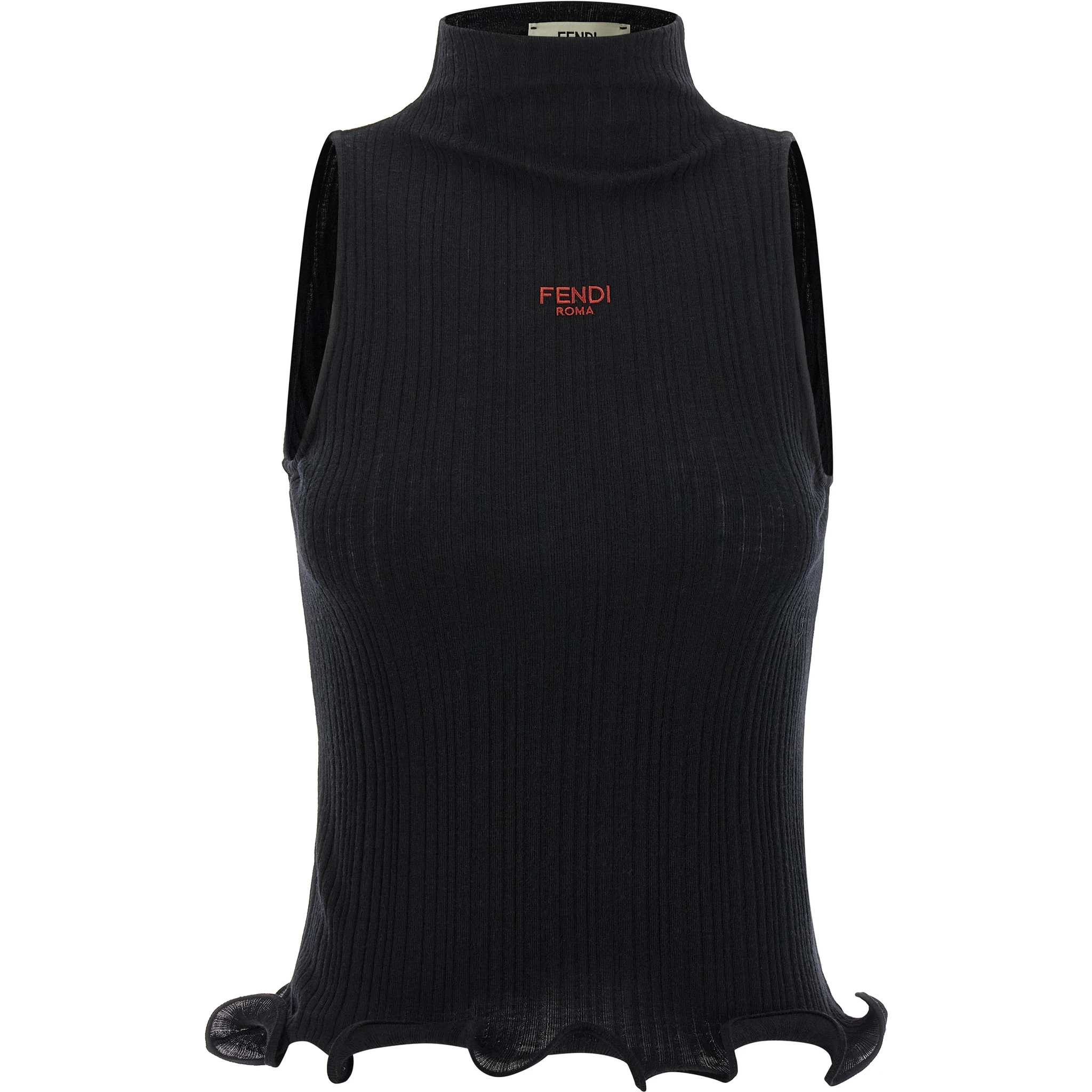 Black Polyester Sleeveles T-Shirt