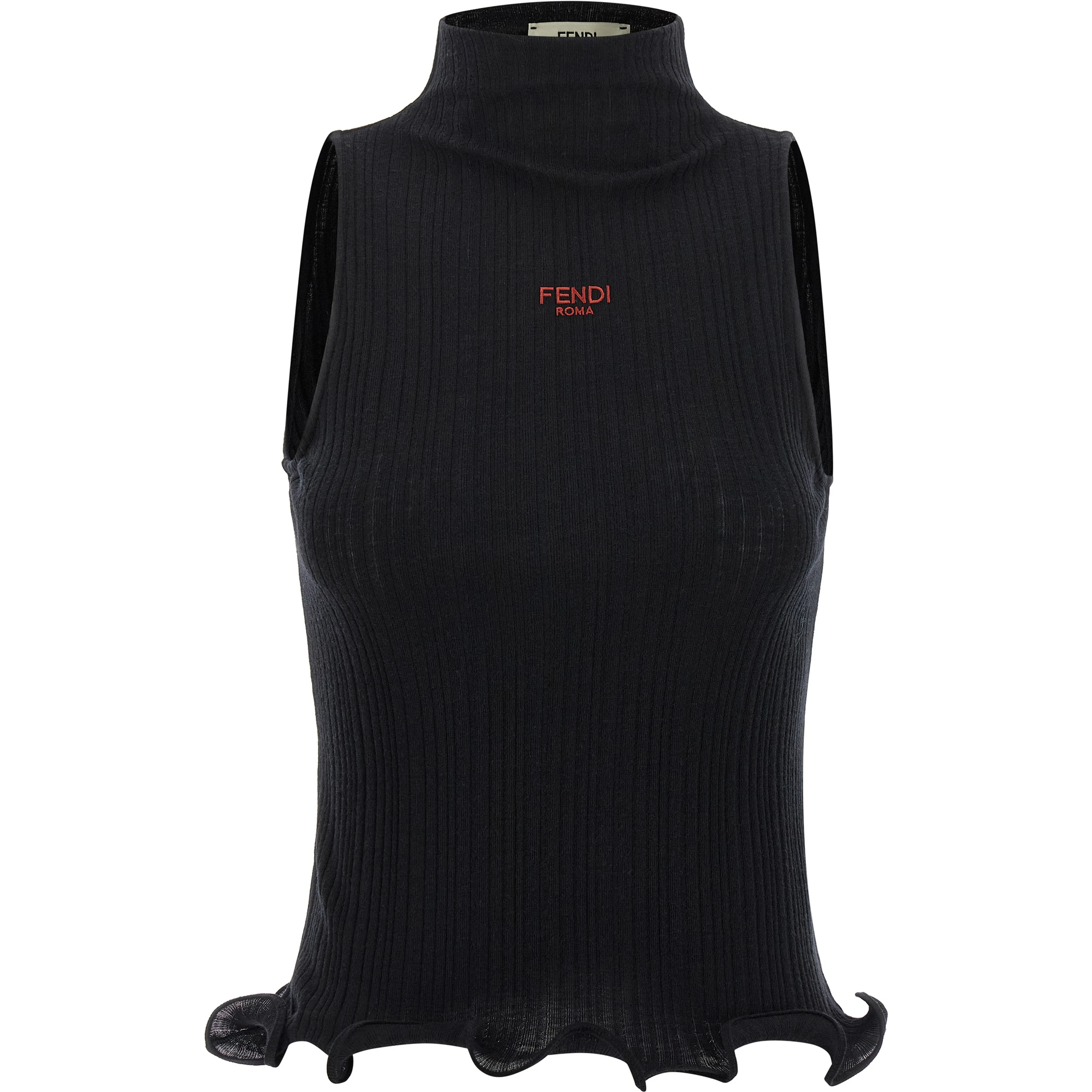 Black Polyester Sleeveles T-Shirt