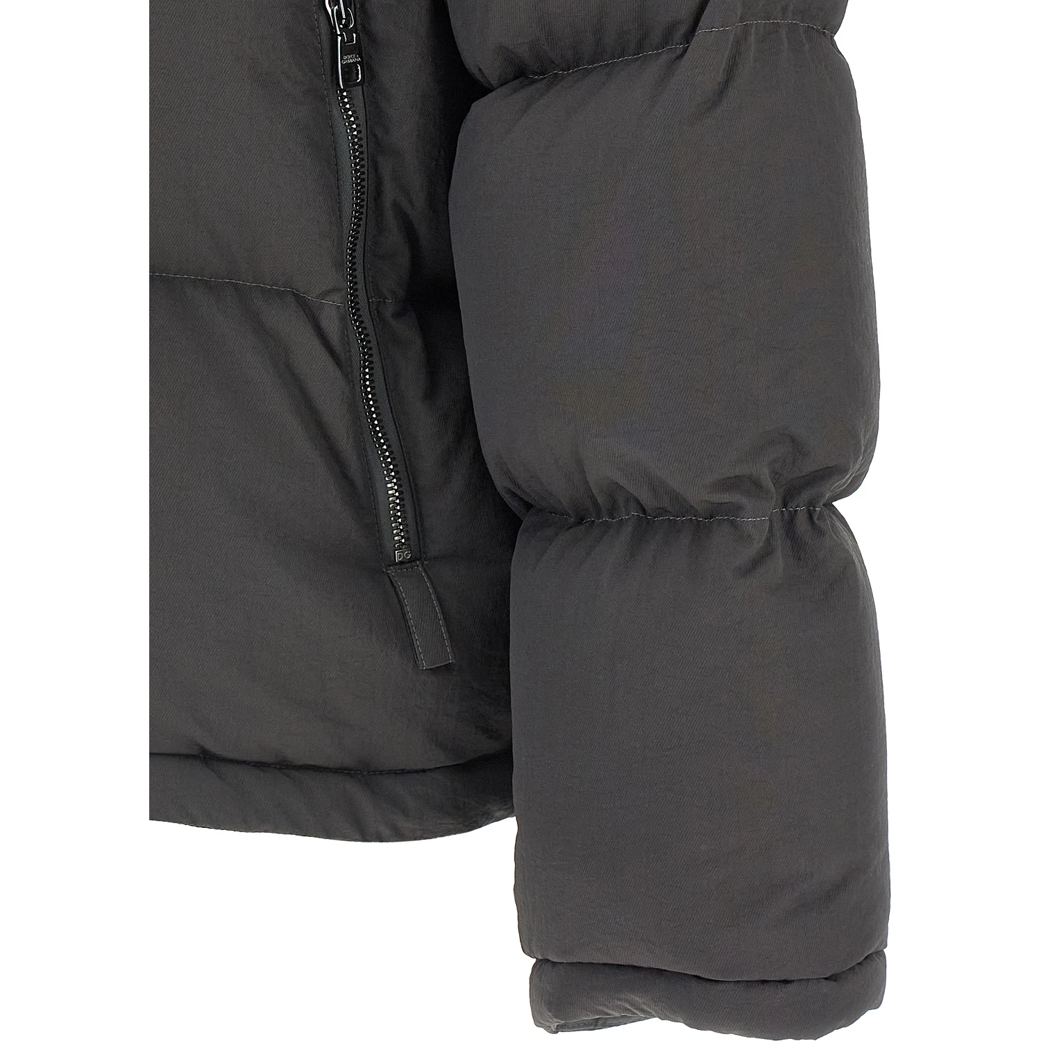 Gray Polyamide Full-Length Jacket