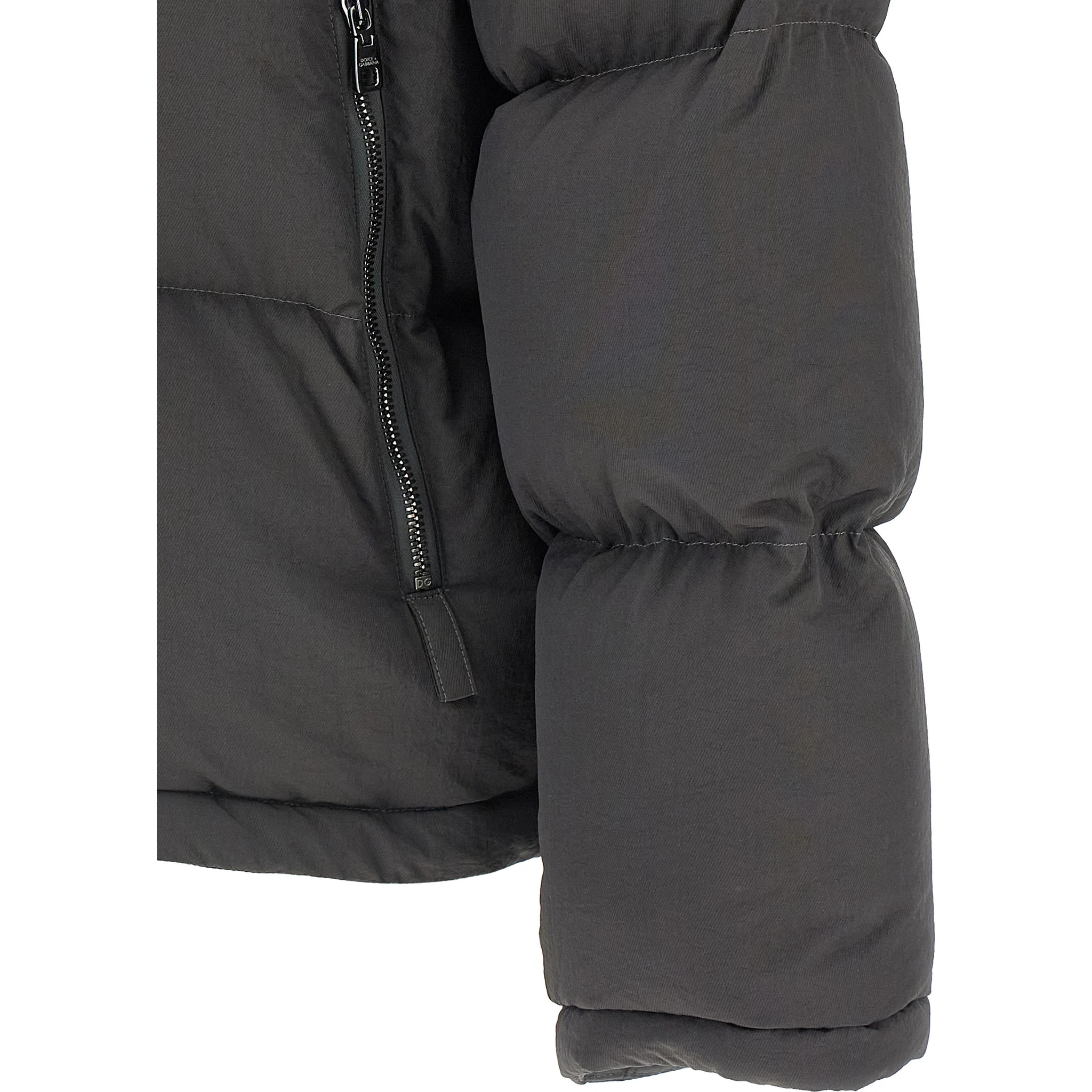Gray Polyamide Full-Length Jacket