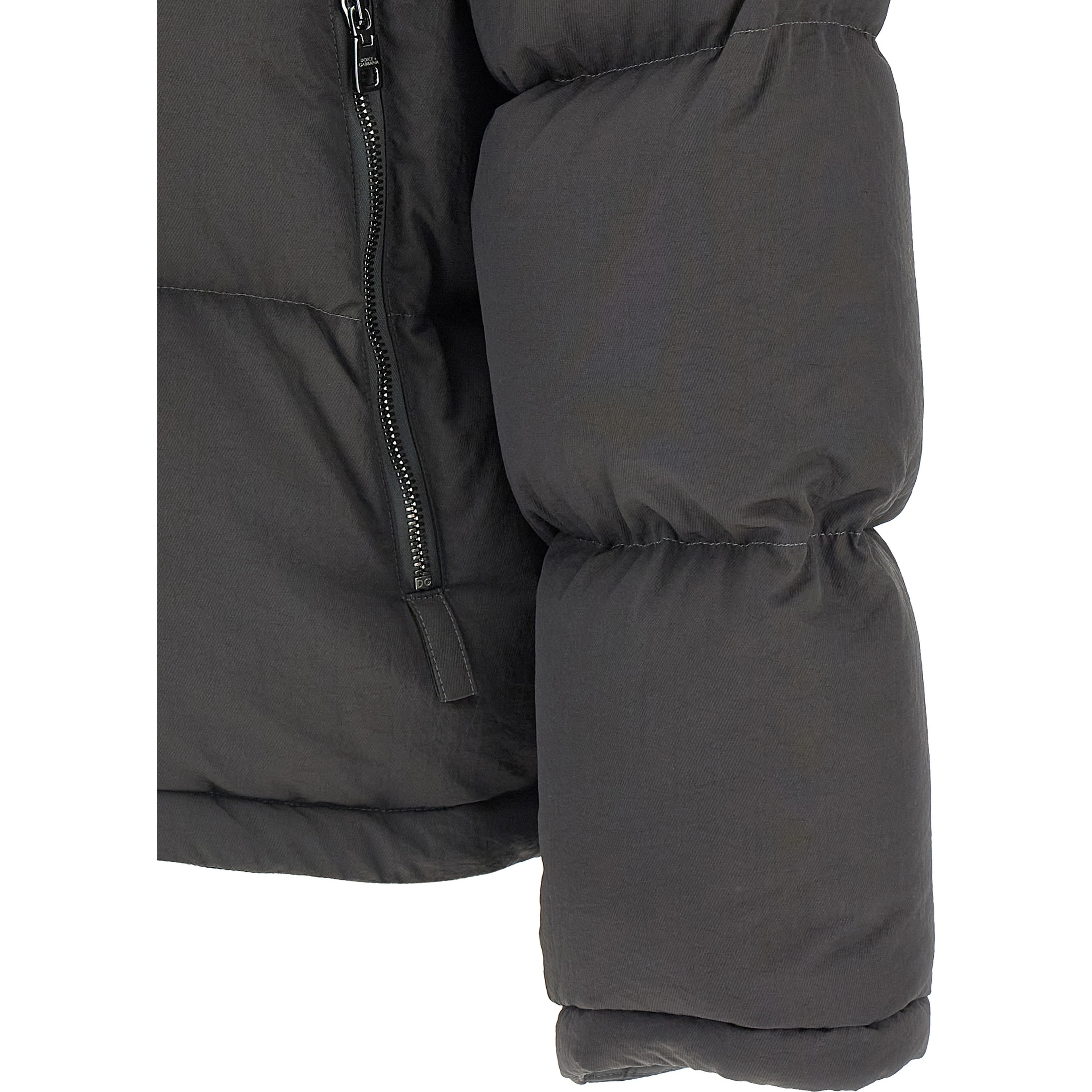 Gray Polyamide Full-Length Jacket