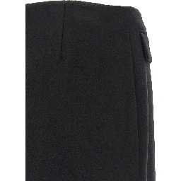 Black Virgin Wool Long Skirt