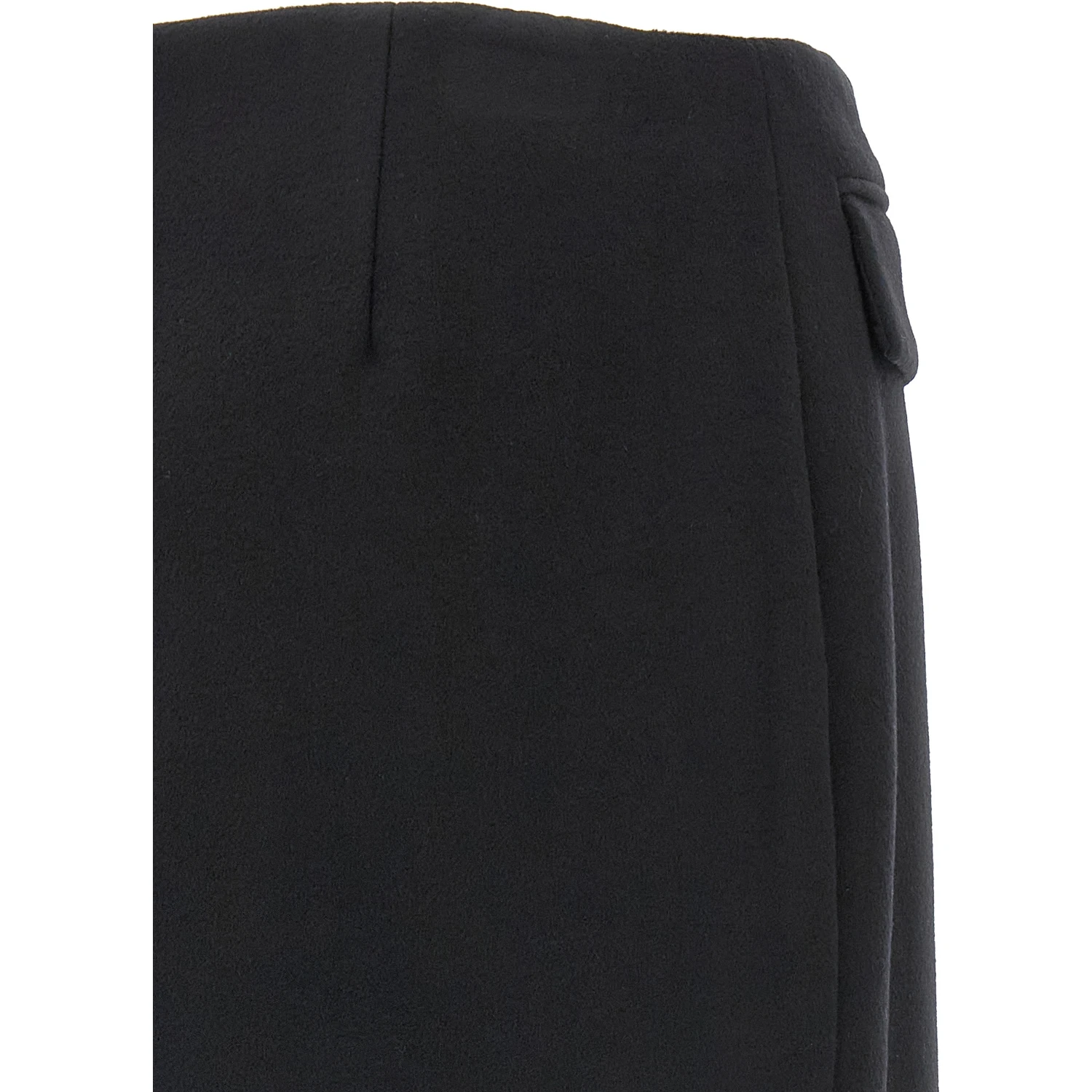 Black Virgin Wool Long Skirt