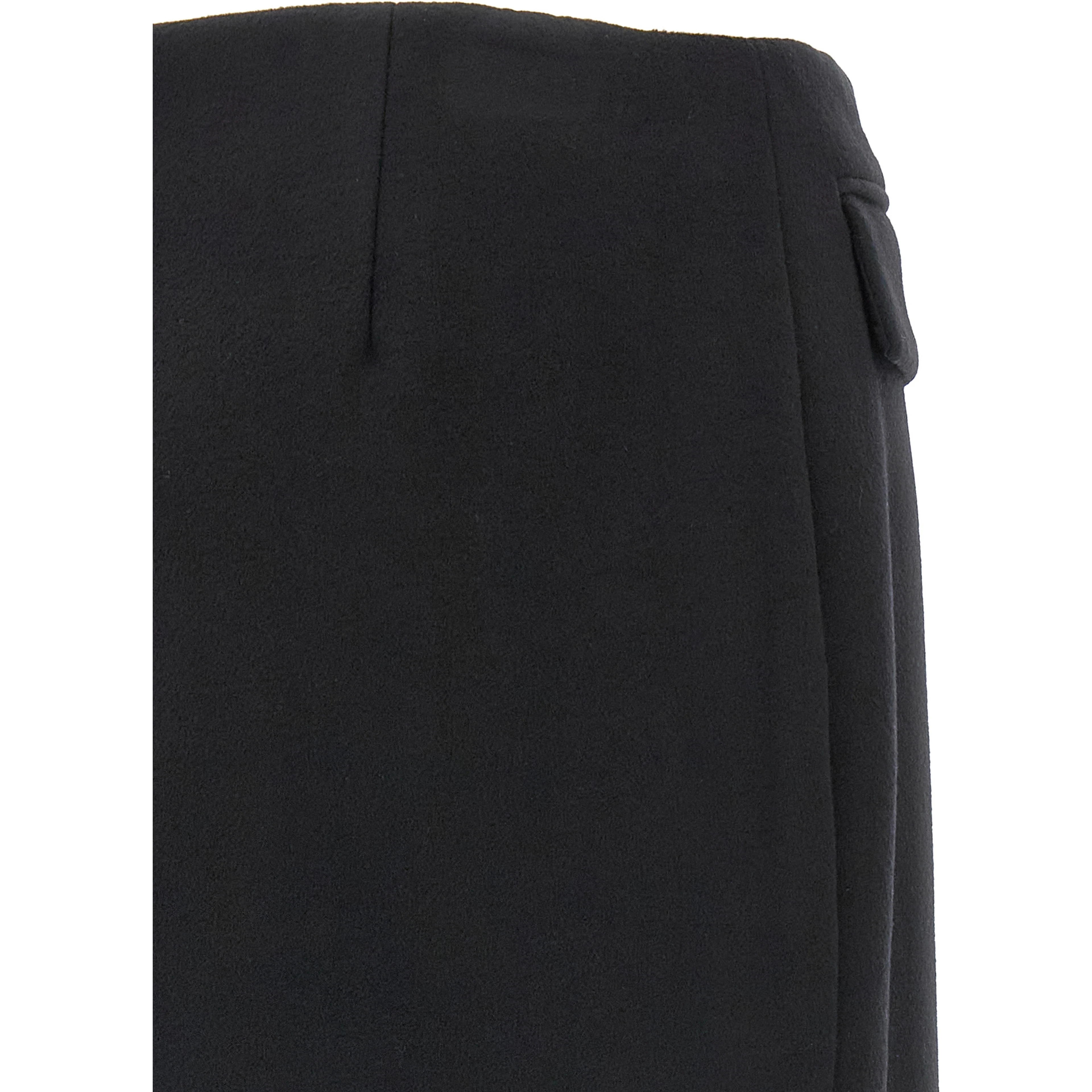 Black Virgin Wool Long Skirt