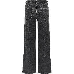 Black Cotton Straight-Leg Jeans