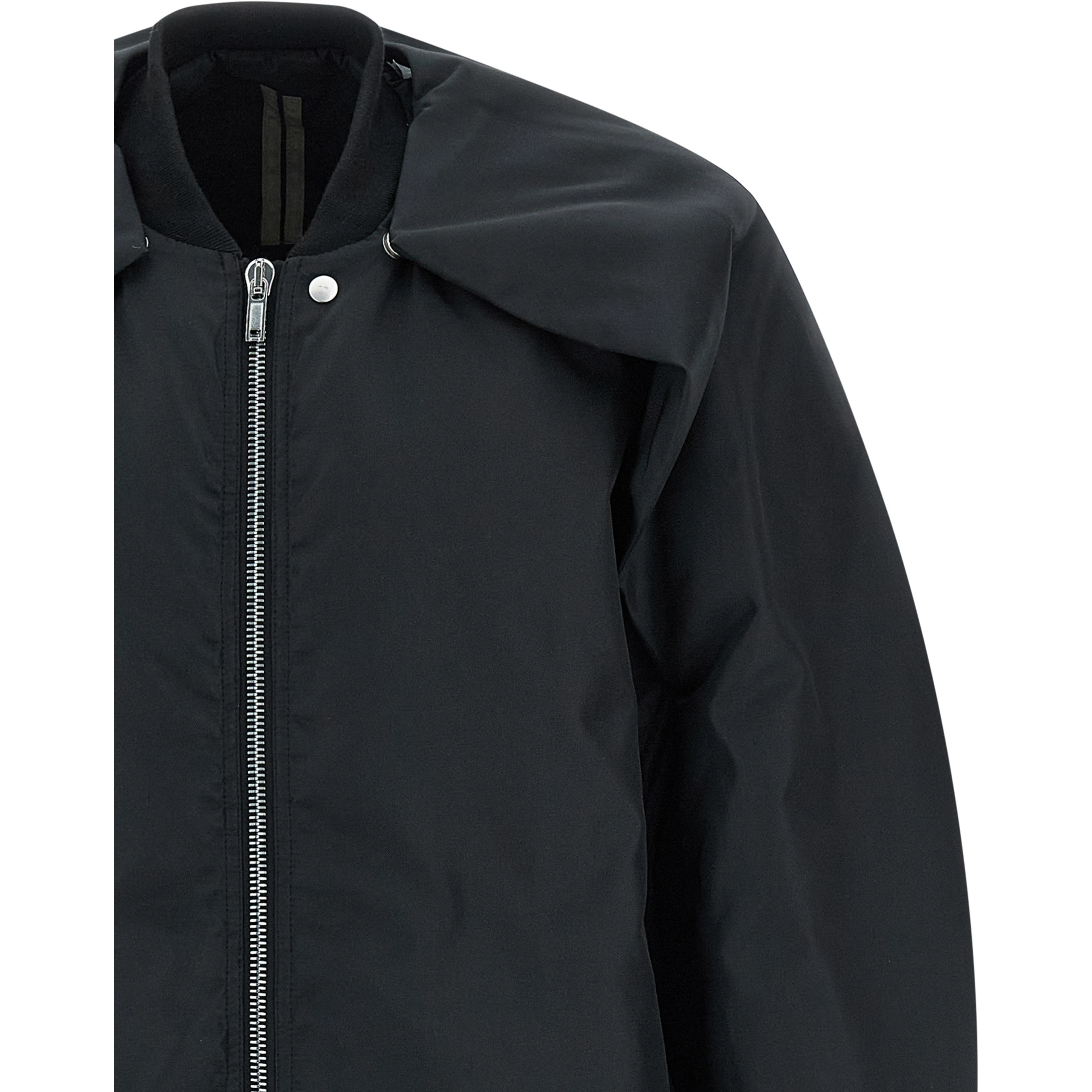 Black Nylon Bomber