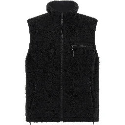Black Polyester Sleeveless Jacket