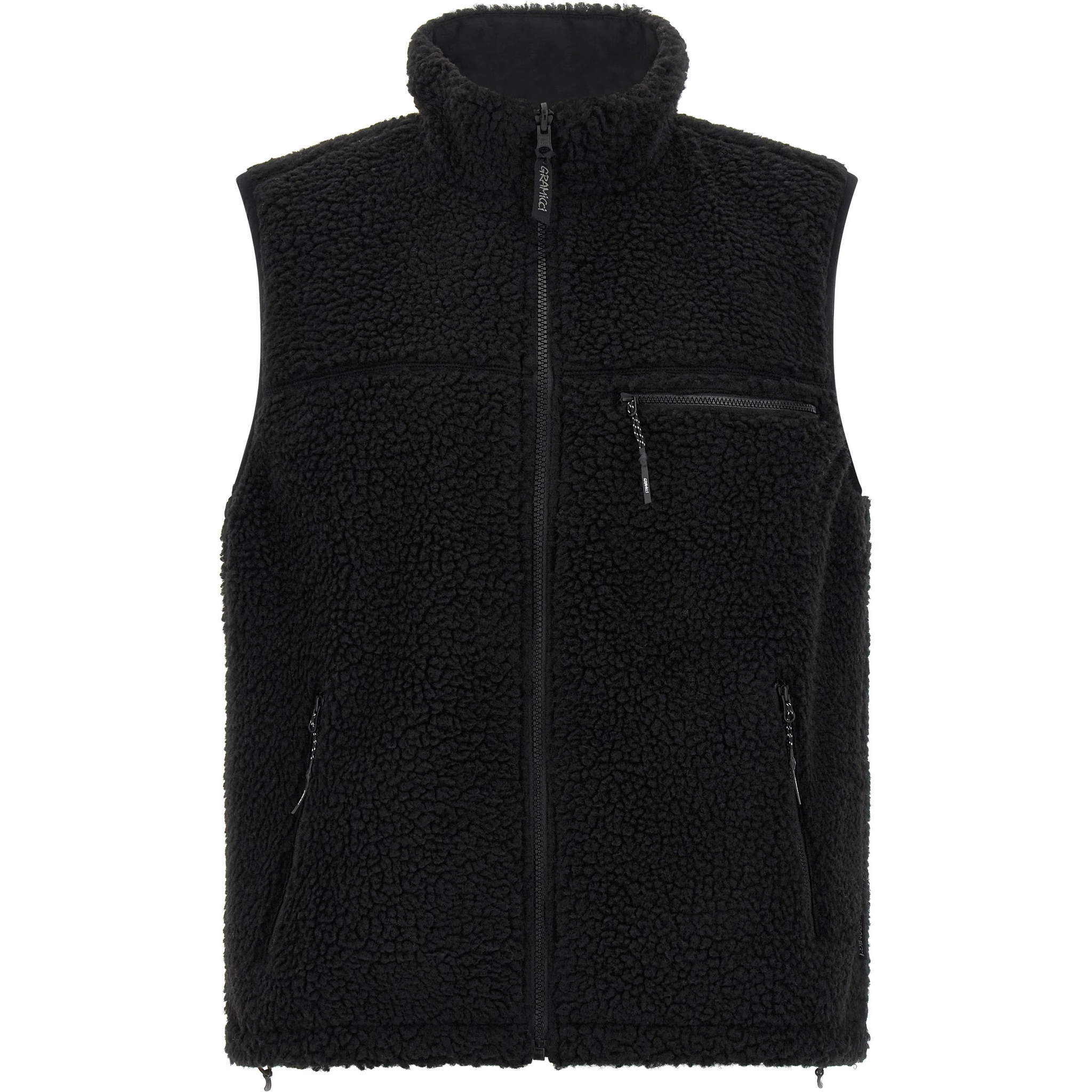 Black Polyester Sleeveless Jacket