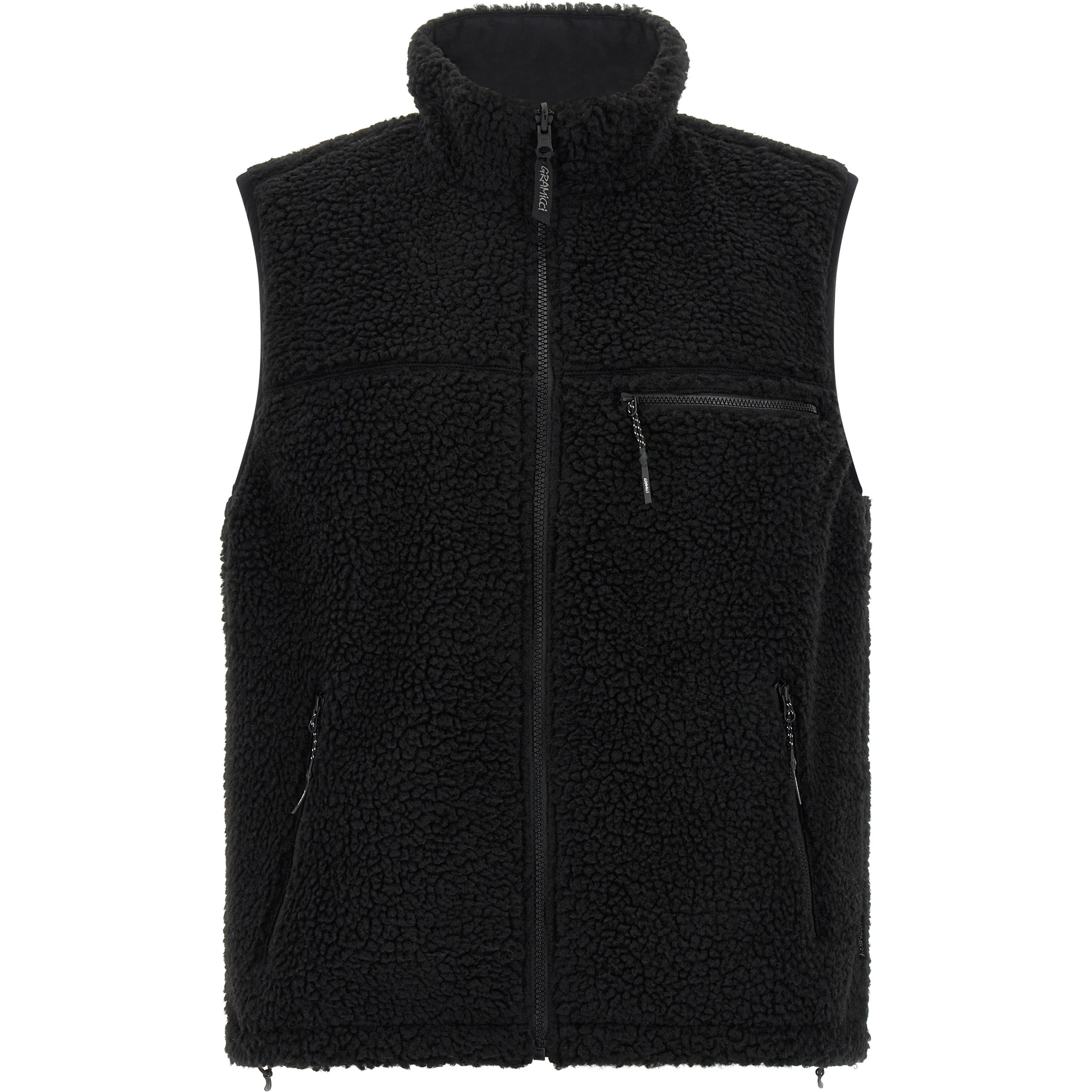 Black Polyester Sleeveless Jacket
