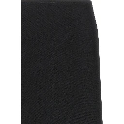 Black Virgin Wool Midi Skirt
