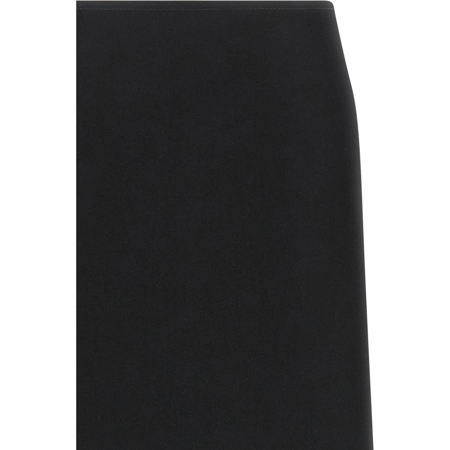 Black Virgin Wool Midi Skirt