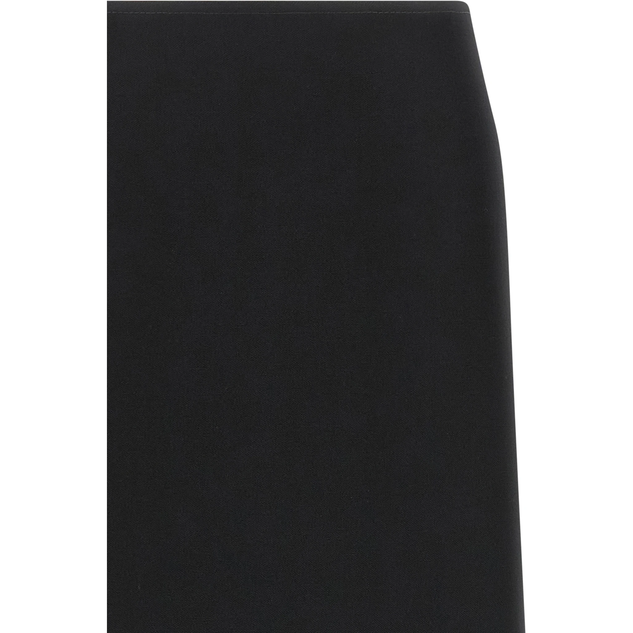 Black Virgin Wool Midi Skirt