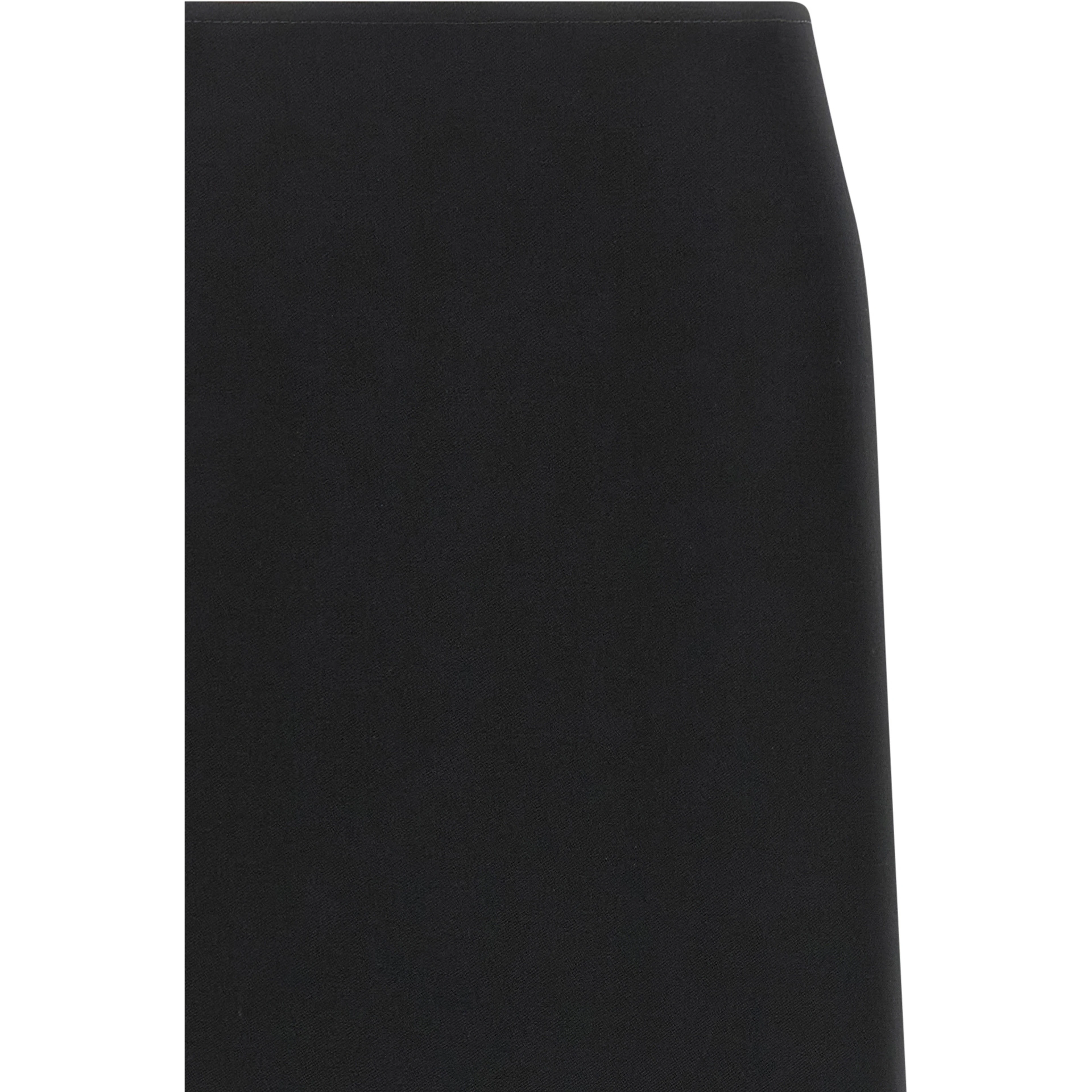 Black Virgin Wool Midi Skirt
