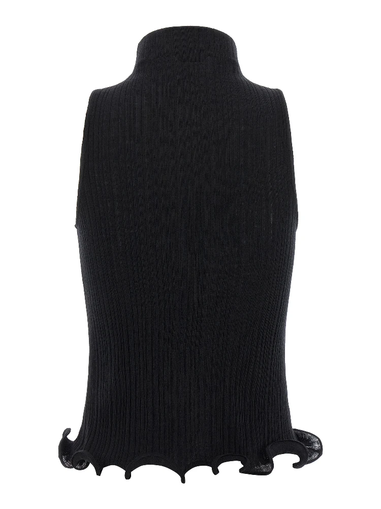 Black Polyester Sleeveles T-Shirt alternative