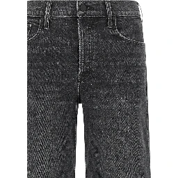 Black Cotton Straight-Leg Jeans
