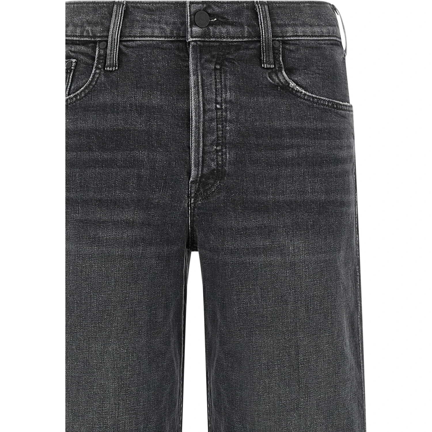 Black Cotton Straight-Leg Jeans