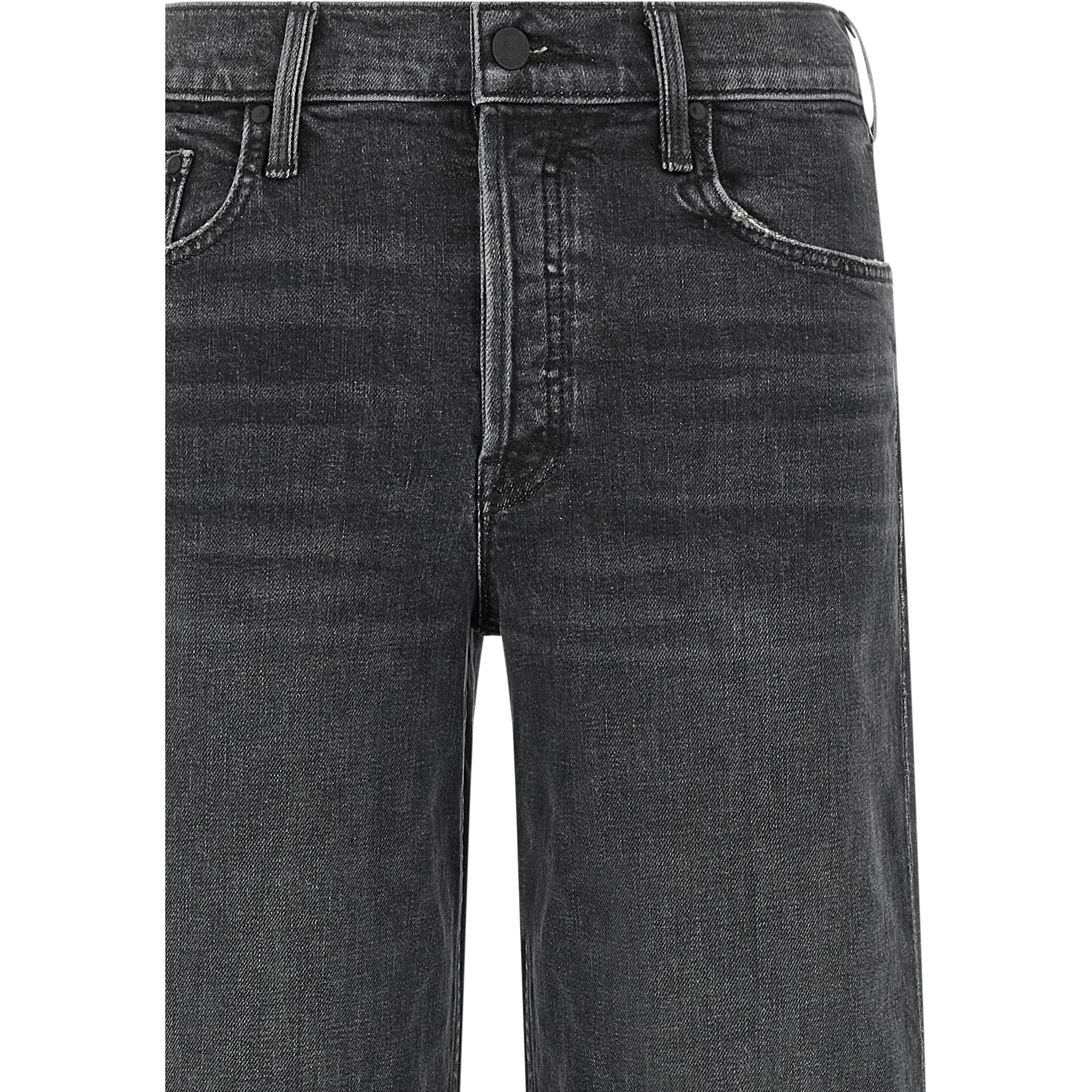Black Cotton Straight-Leg Jeans