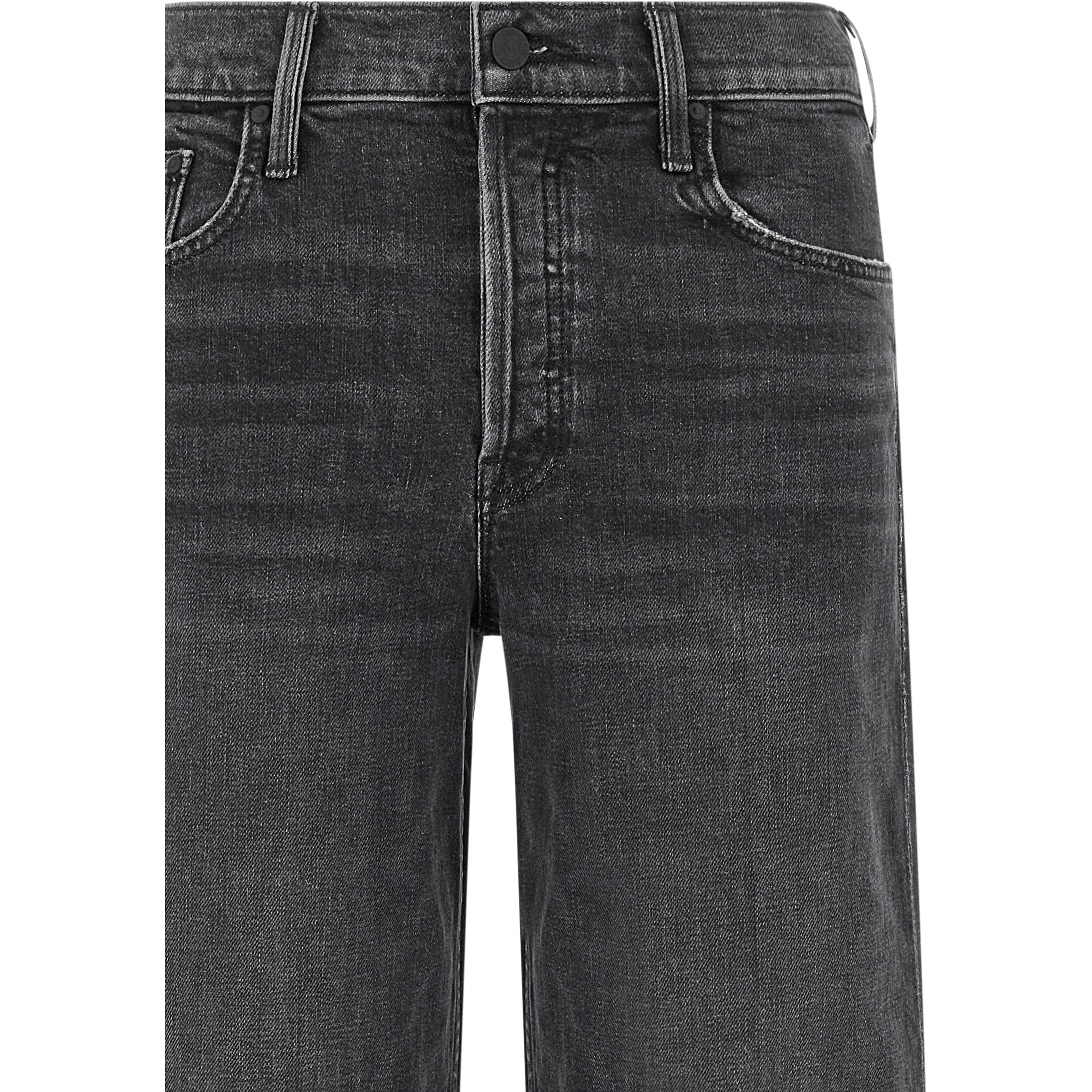 Black Cotton Straight-Leg Jeans