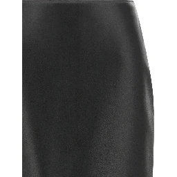 Black Lamb Leather Midi Skirt