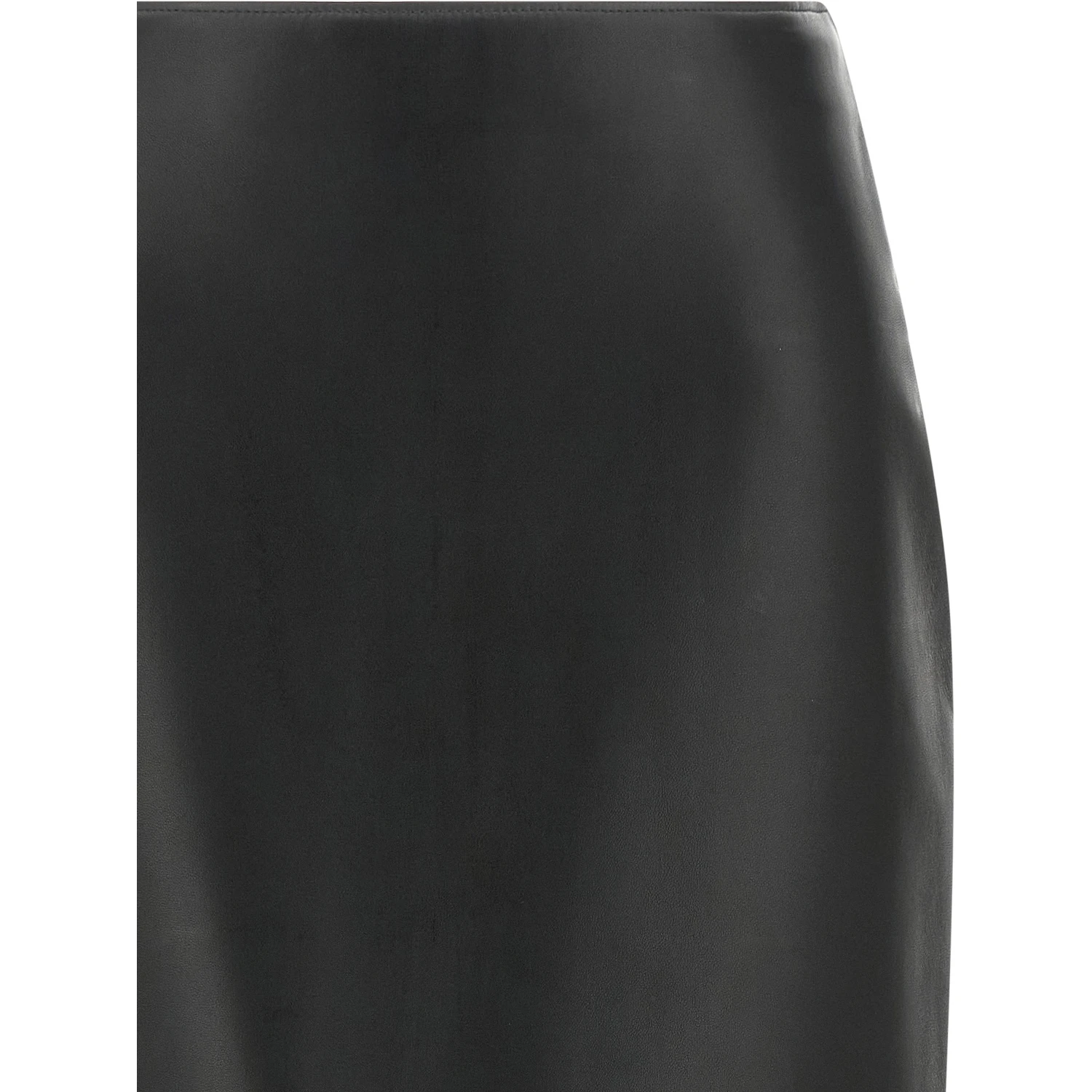 Black Lamb Leather Midi Skirt