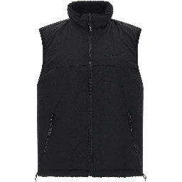 Black Polyester Sleeveless Jacket