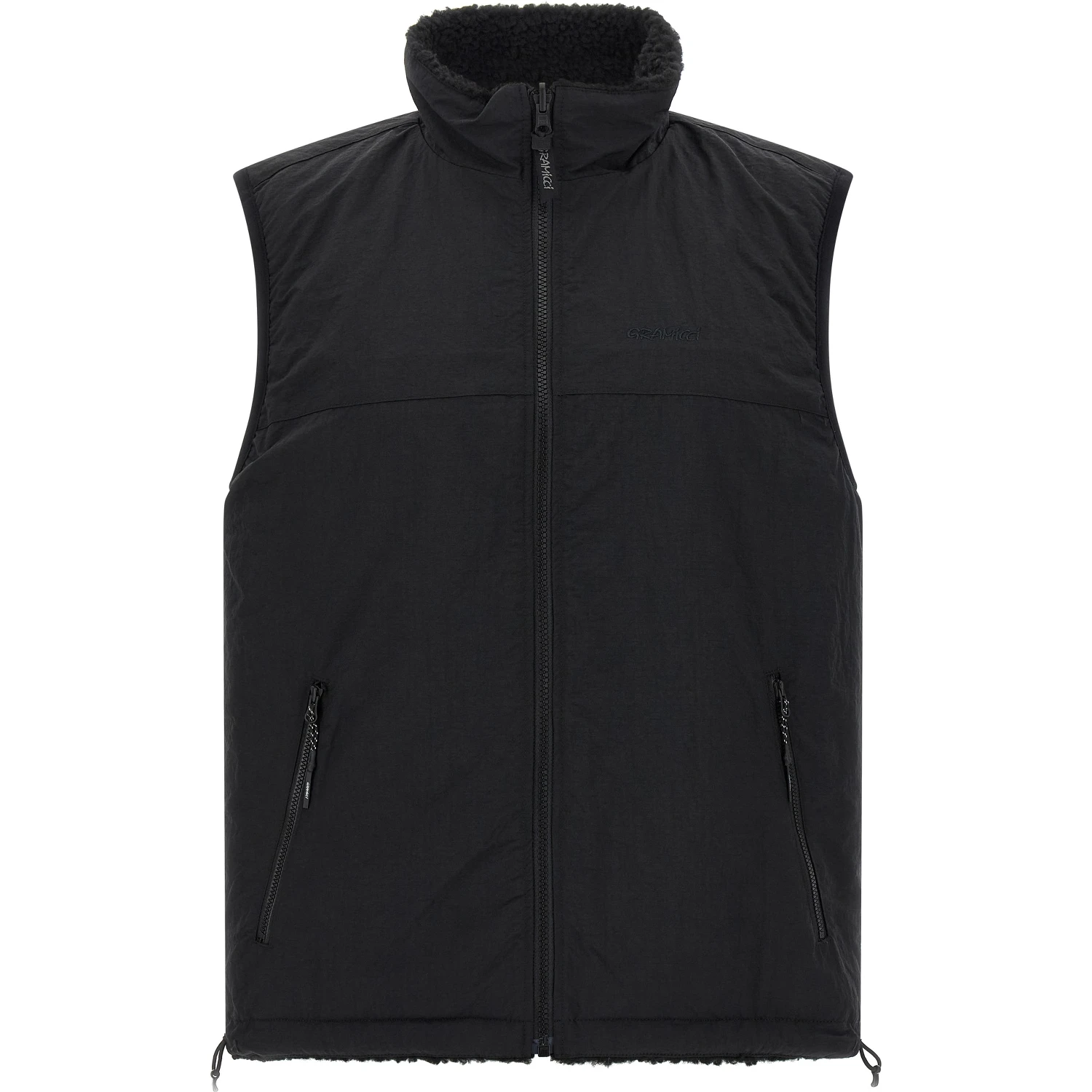 Black Polyester Sleeveless Jacket