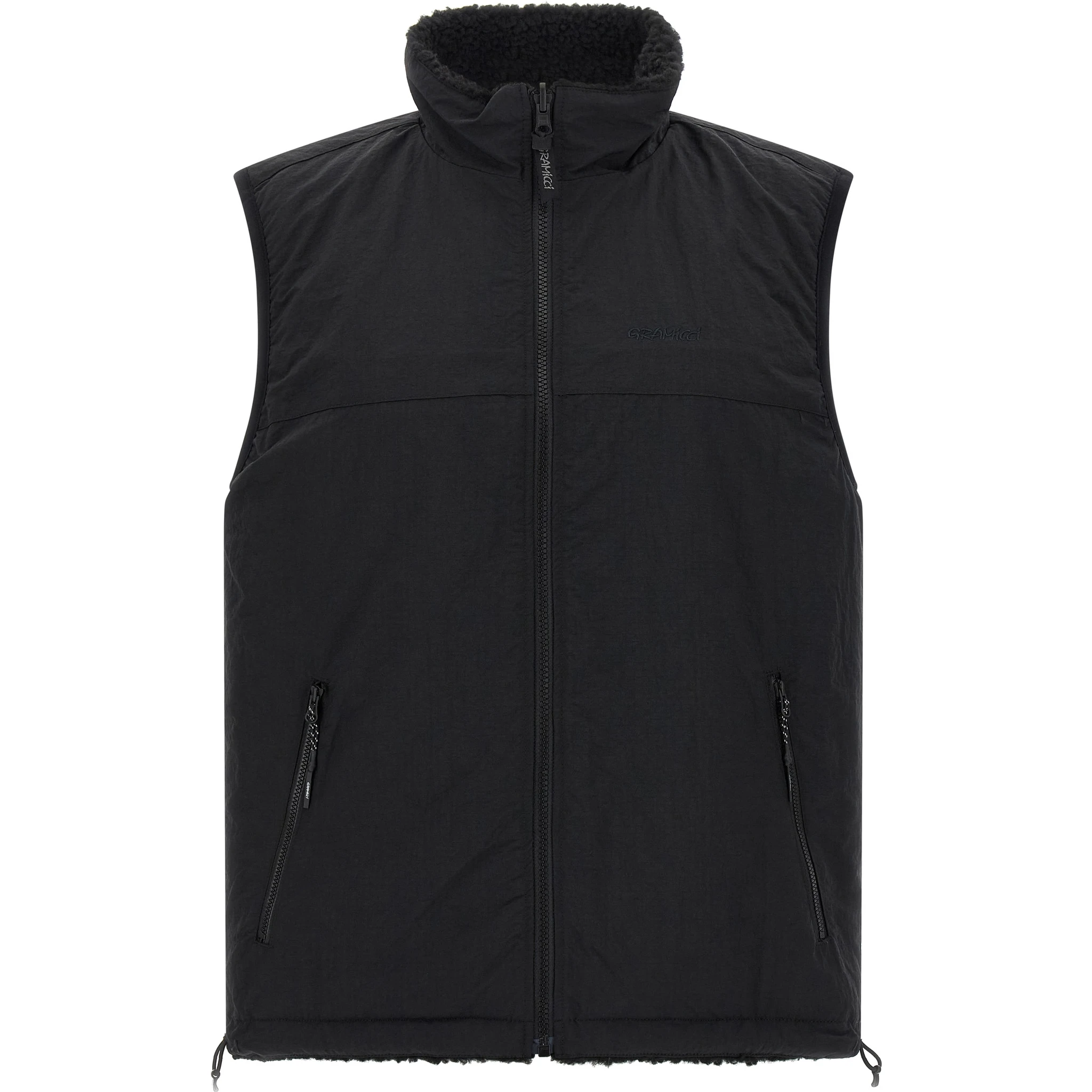 Black Polyester Sleeveless Jacket
