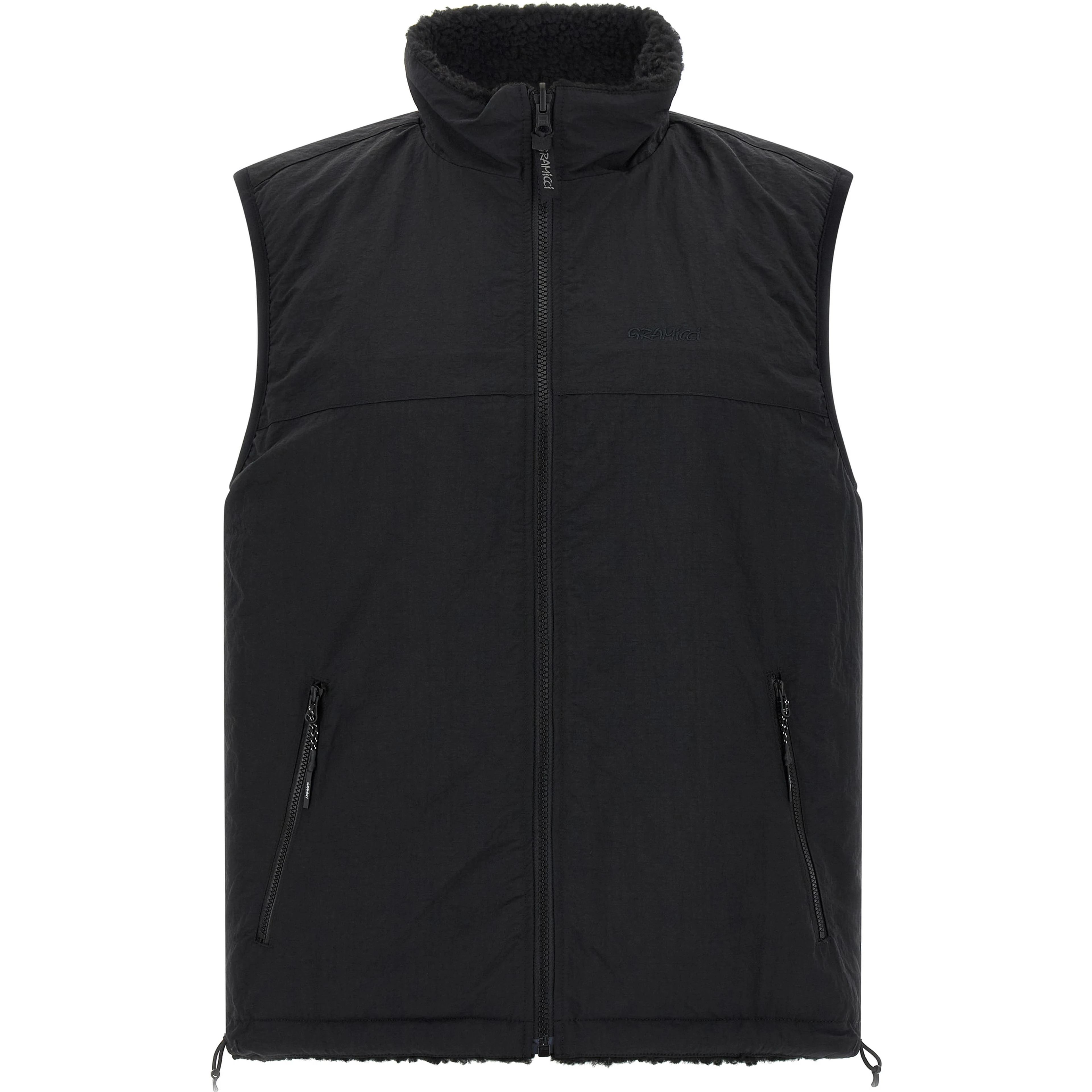 Black Polyester Sleeveless Jacket